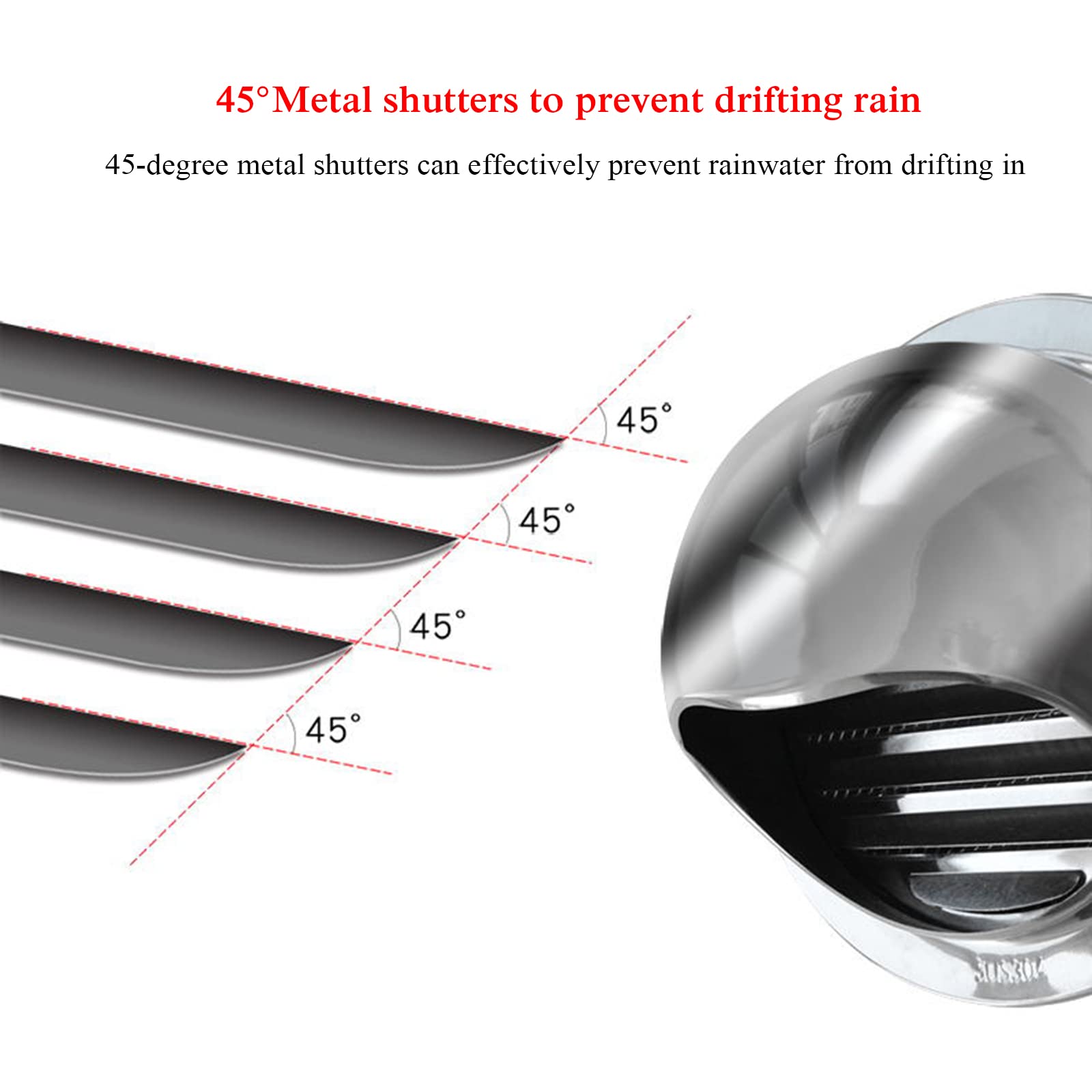 Stainless Steel Round Air Vent Grille - 70mm/2.76in Wall Ventilation Duct for Kitchen, Bathroom & Exterior | Durable External Extractor Vent with Bullnose Design for Optimal Airflow