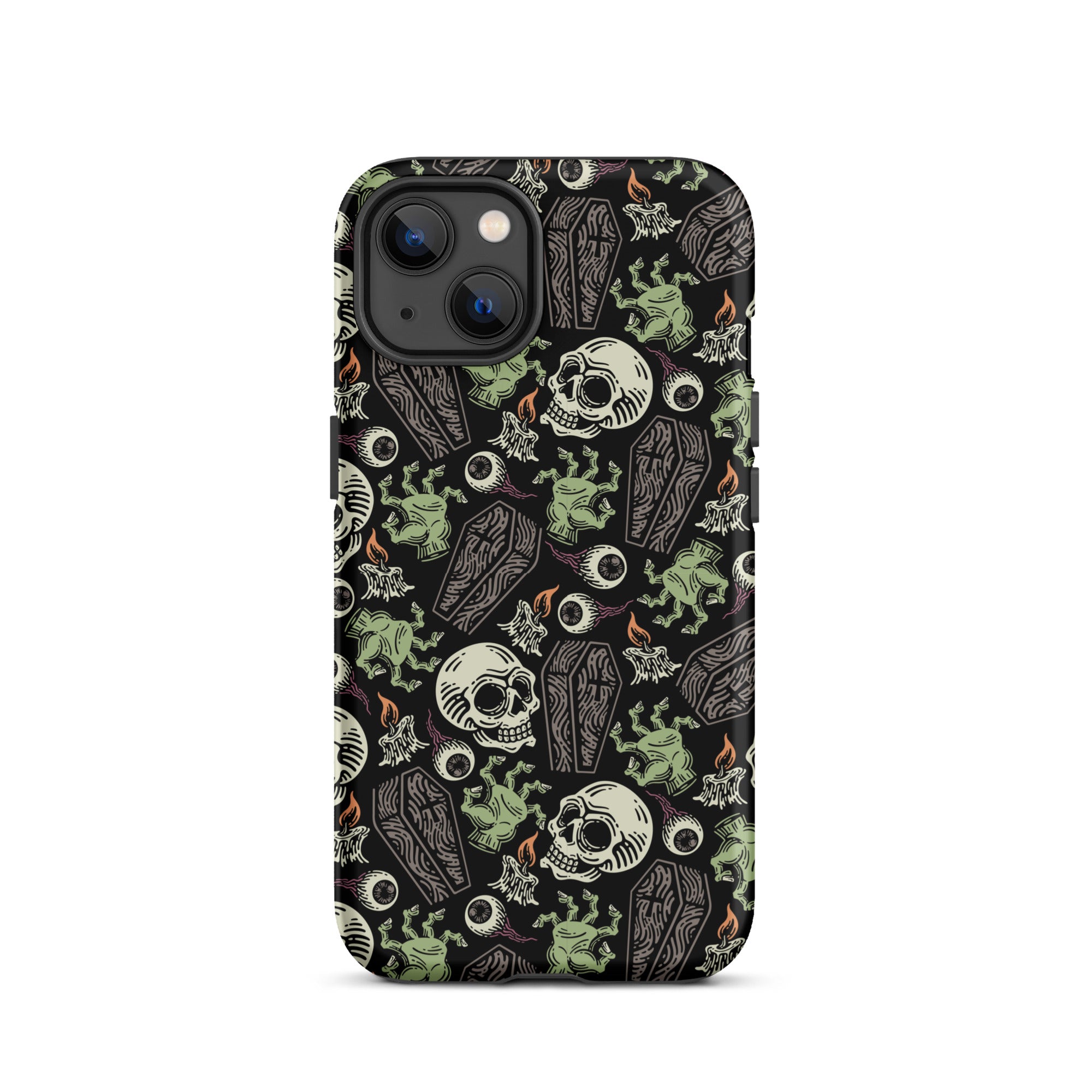 Premium Skeleton Horror iPhone Case - Durable Shockproof Protection for iPhone 12/13/14/15 Pro Max - Gothic Halloween Aesthetic Phone Cover for Parties & Cosplay