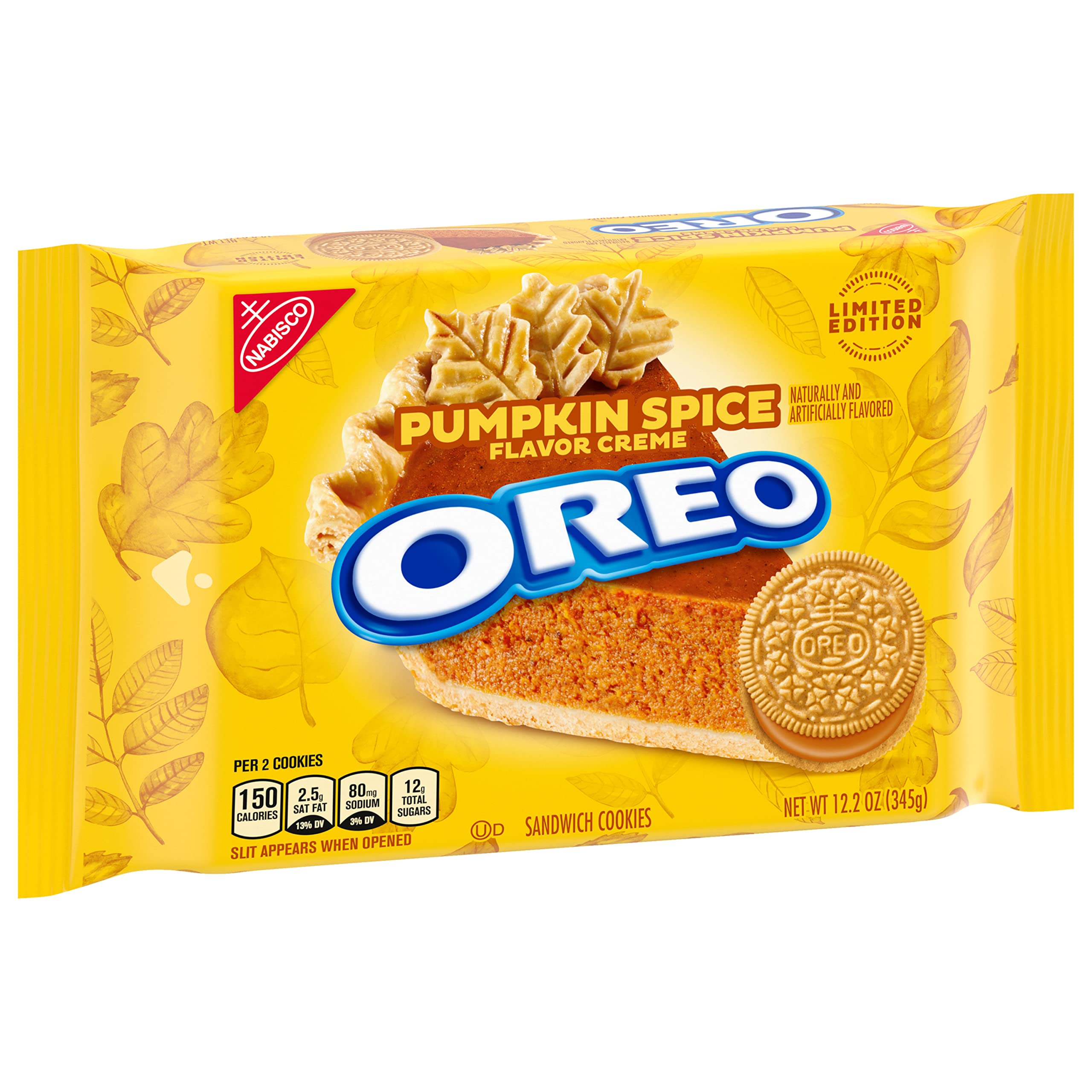 OREO Pumpkin Spice Sandwich Cookies - Limited Edition Fall Treat, 12 Pack (12.2 oz) - Perfect for Halloween Parties, Thanksgiving Desserts & Seasonal Gift Baskets