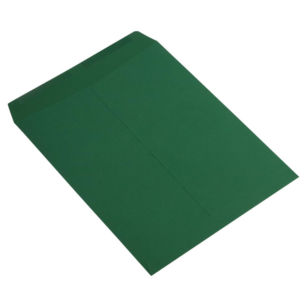 JAM PAPER 10 x 13 Inch Open End Catalog Premium Envelopes - Dark Green - Bulk 250/Box - Perfect for Business Mailings, Invoices, and Marketing Materials