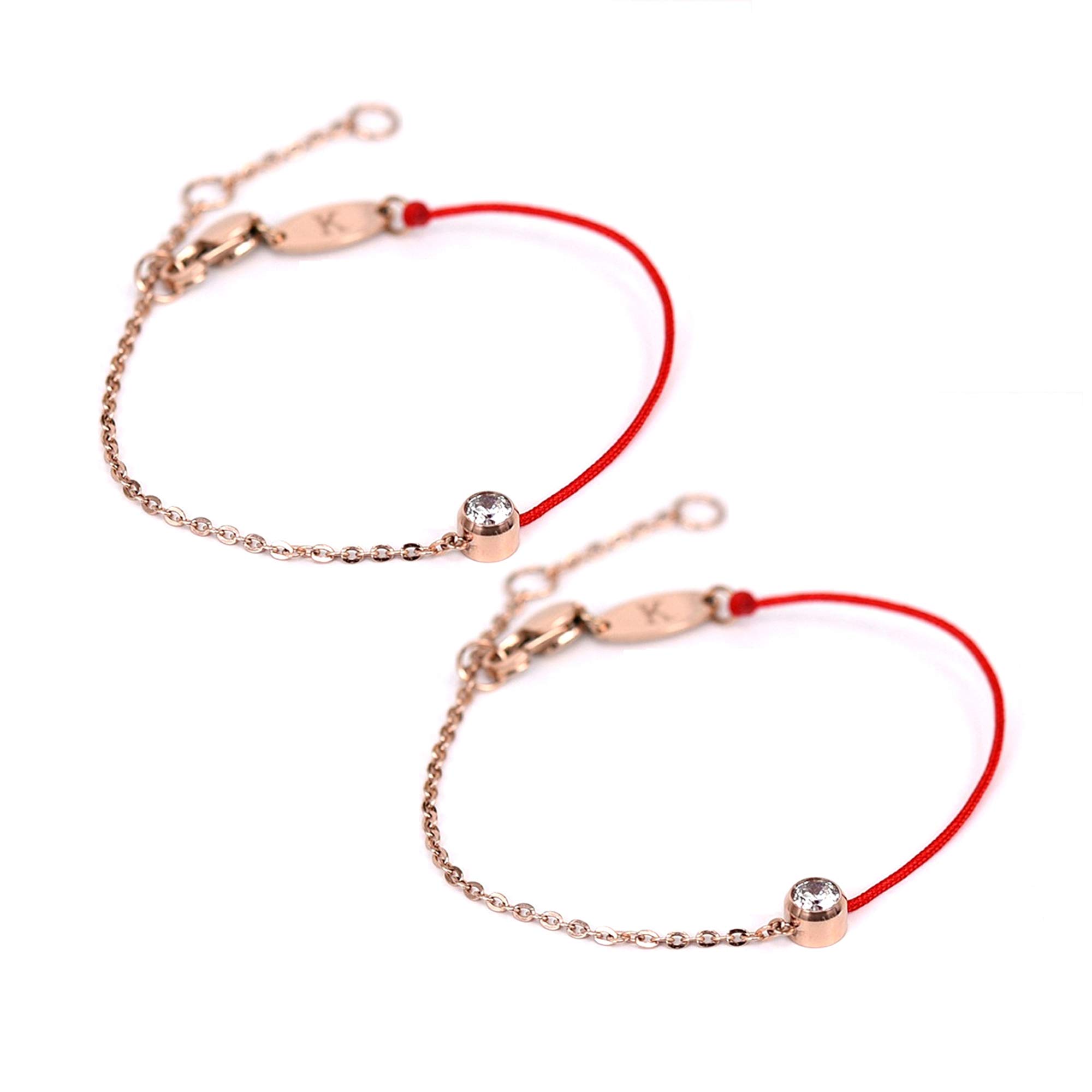 Elegant Red String Bracelet with Rhinestones - Half Rope Crystal Chain Lucky Charm Bracelet for Women | Perfect Gift for Birthday, Anniversary & Everyday Wear
