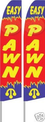 2 Pack Easy Pawn Feather Banner Flags - Complete Kit for Chess Tournaments, Outdoor Events & Home Decor