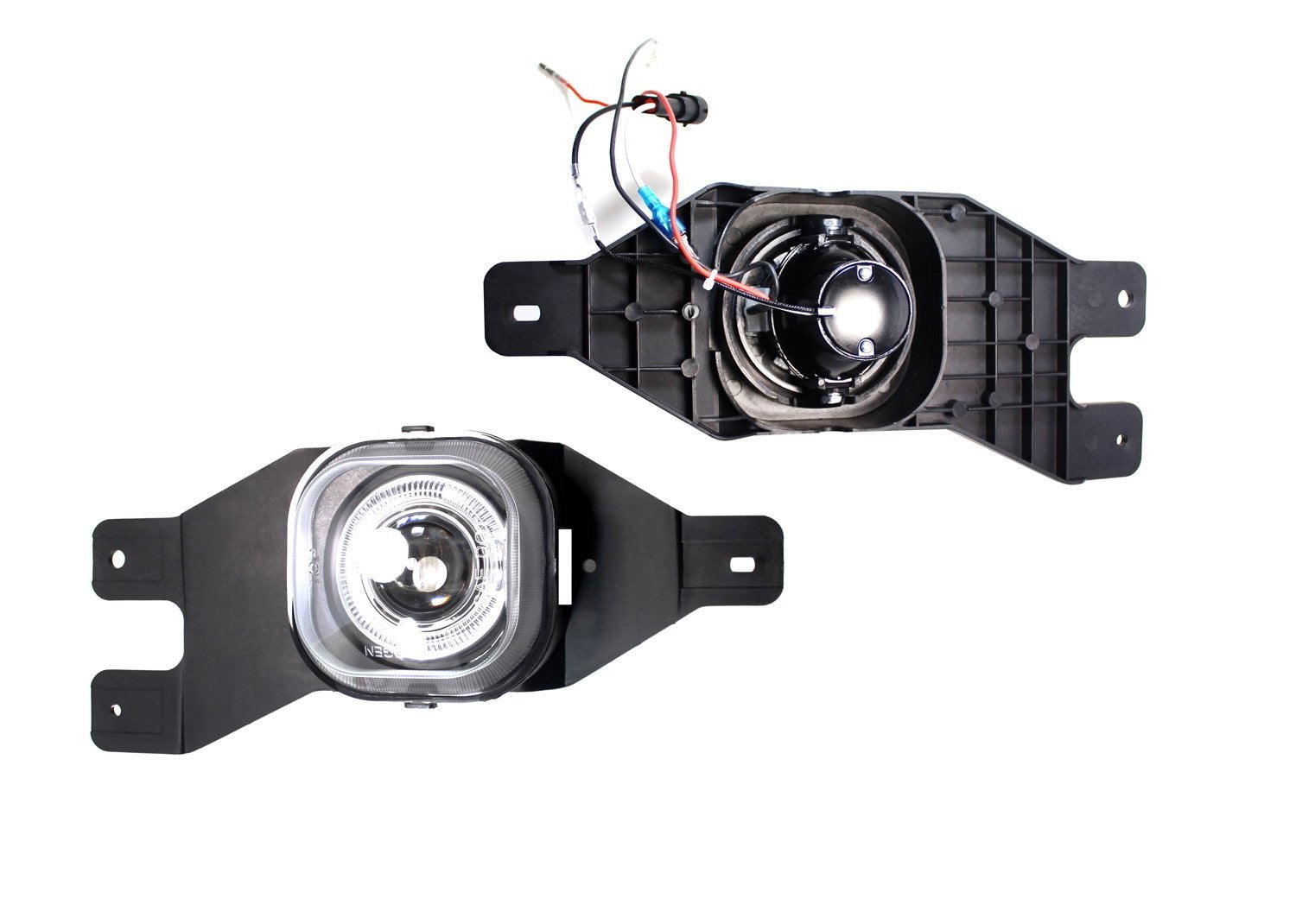 LED Projector Fog Lights with Halo Ring Bezel for Ford F-250/F-350 Super Duty Trucks - Durable Off-Road Lighting for Night Driving & Foggy Conditions