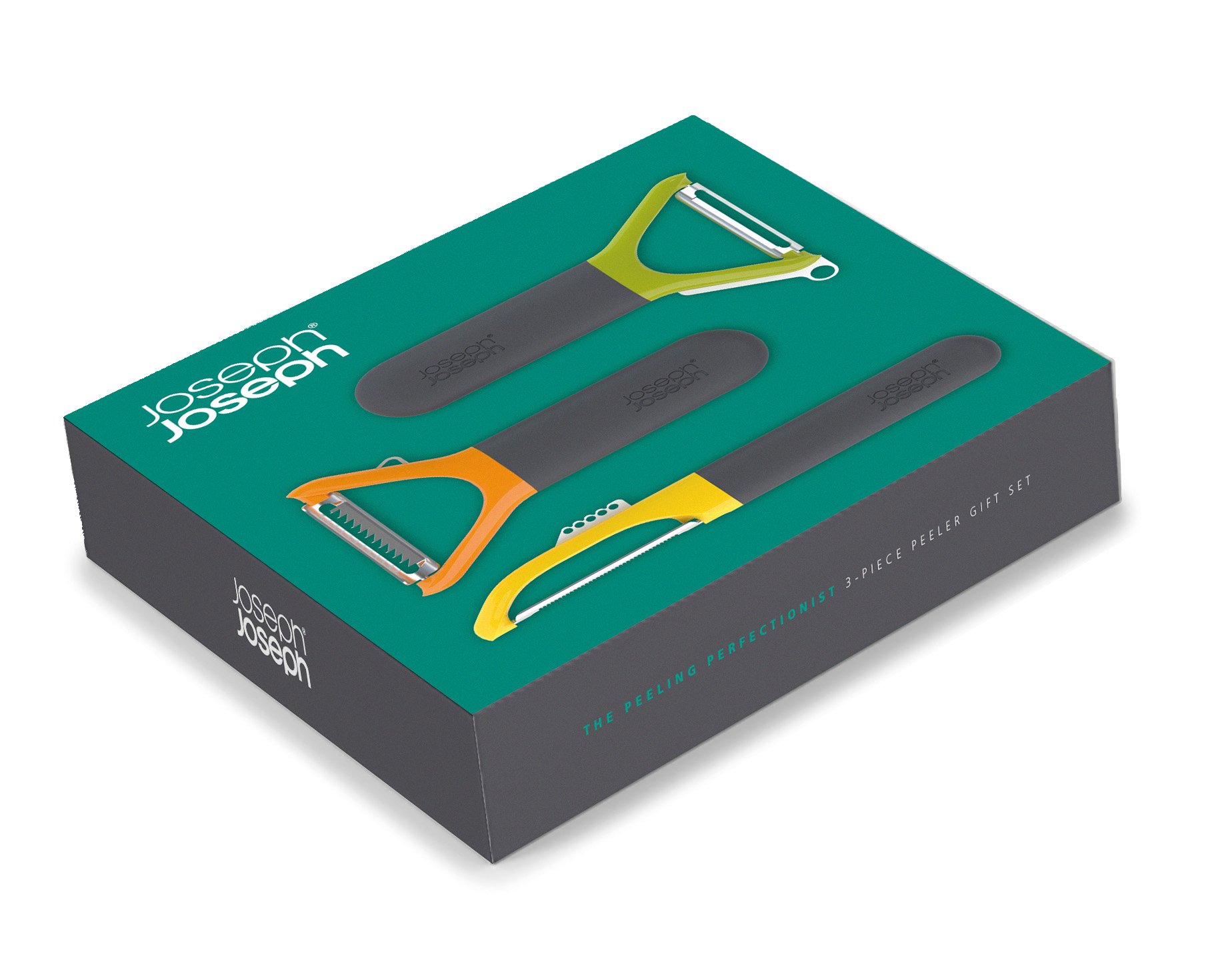 Joseph Joseph 3-Piece The Perfect Peeler Gift Set - Premium Vegetable Peelers for Potatoes, Carrots & Fruits - Ideal for Kitchen, Cooking & Gift Giving