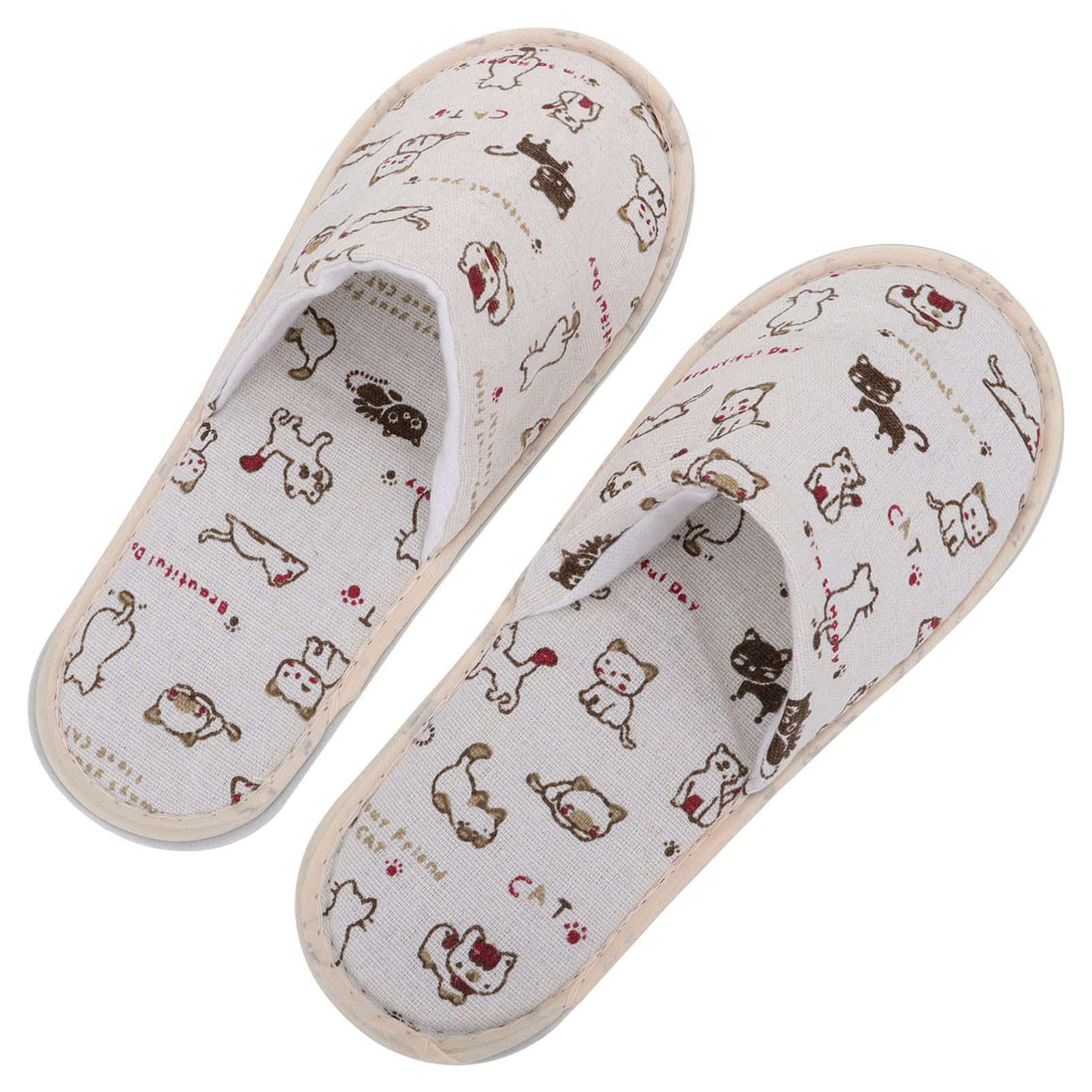 Holibanna 2-Pack Non-Slip Disposable Cloth Slippers for Guests - Breathable Summer Spa Slippers (White) - Perfect for Hotels, Spas, Travel & Home Use