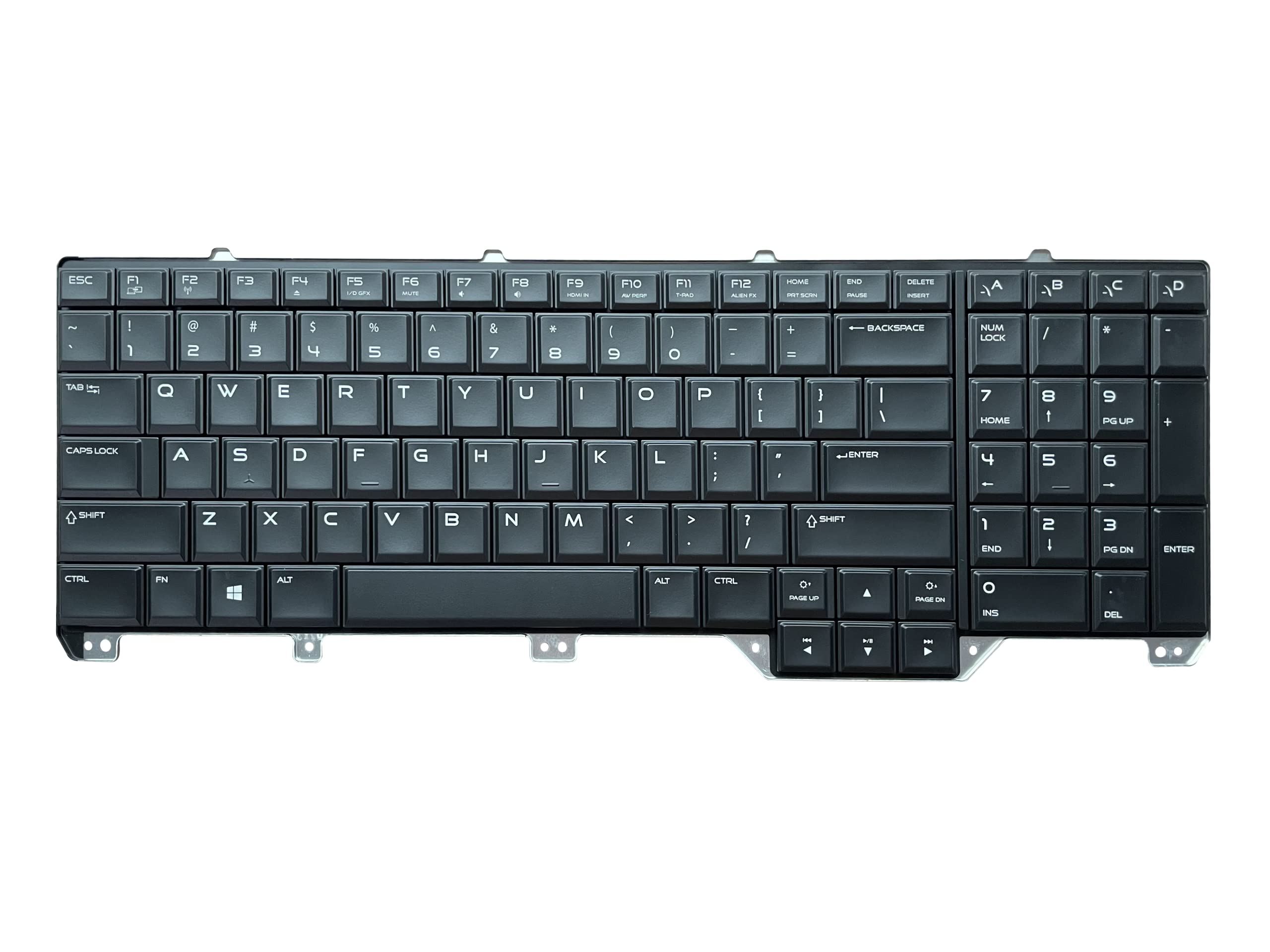Original Black Backlit Keyboard for DELL Alienware 17 R1 M17X R5 Series (Part# 0M8MH8 PK130UJ1B00) - US Layout Replacement Laptop Keyboard - Perfect for Gaming & Professional Use