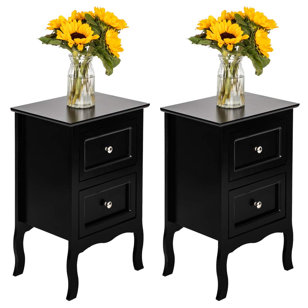 Farmhouse Night Stand Set of 2 with Drawers - 23.62