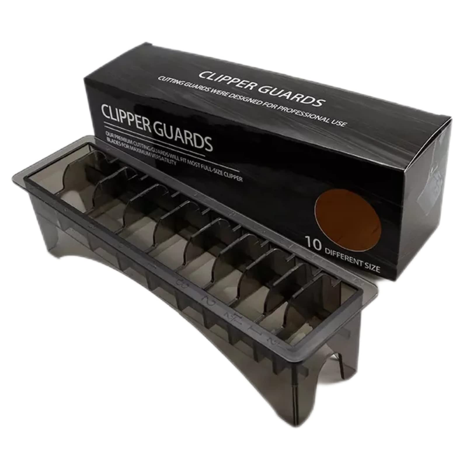 10 Grid Universal Hair Clipper Comb Storage Case - Plastic Barber Comb Organizer Box for Salon & Home Hairstyling - Perfect for Clipper Guards, Trimmer Attachments & Styling Tools