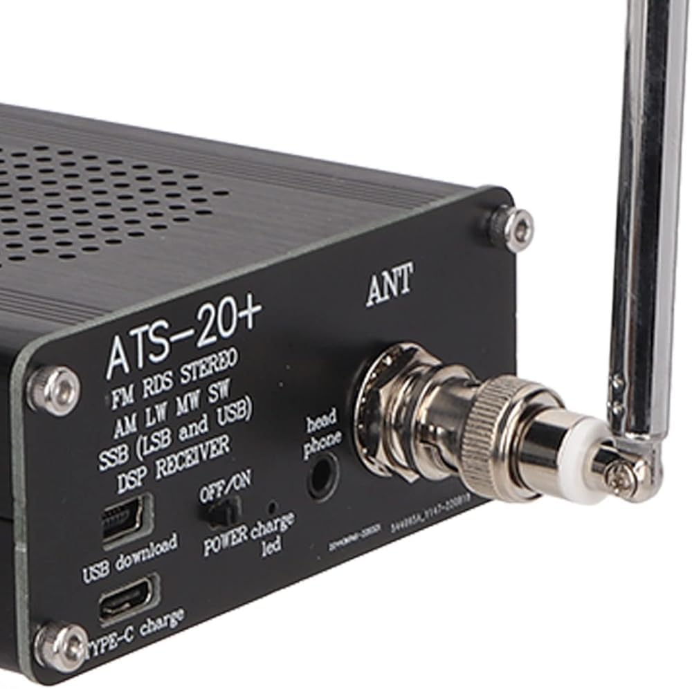 ATS-20 Si4732 Full Band Radio Receiver - Portable AM/FM/LW/SW/SSB World Band Receiver with Speaker & Antenna - Aluminum Alloy Case Shortwave Radio for Outdoor Camping, Emergency, Travel & Home Use