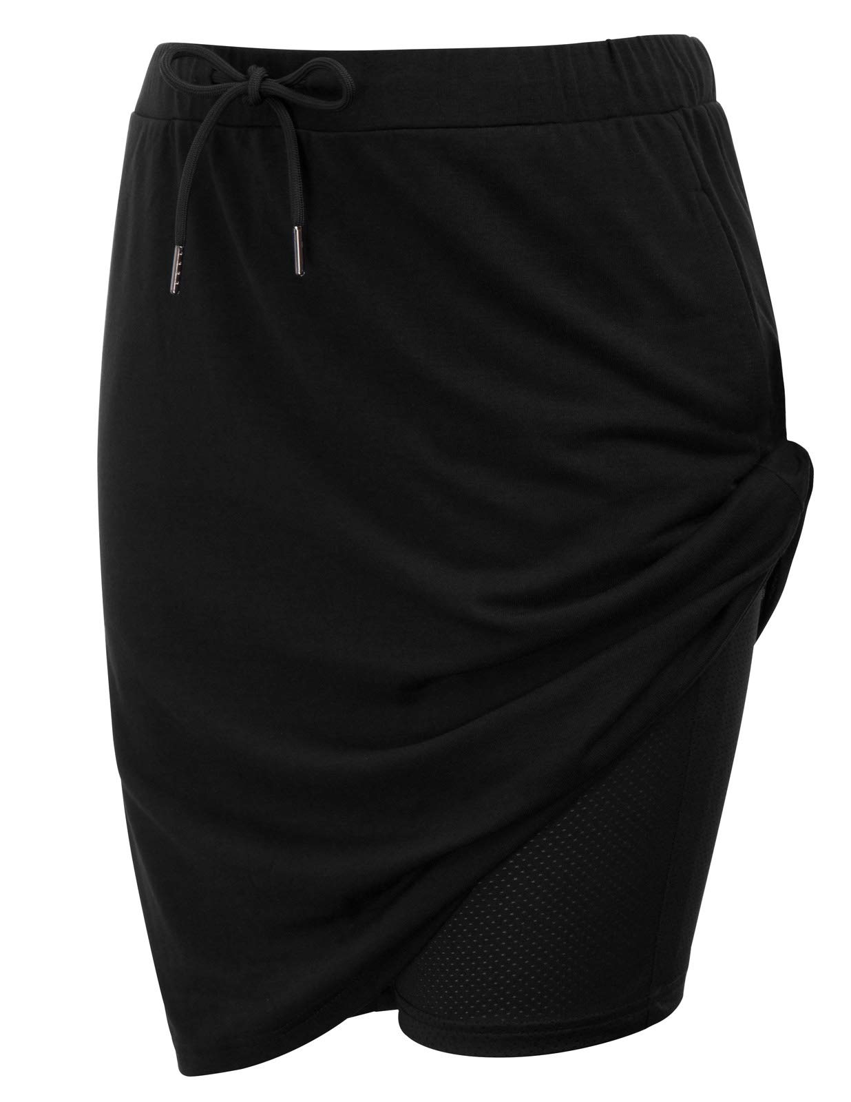 **JACK SMITH Women's Athletic Skorts - Stretchy Knee-Length Skirts with Drawstring Waist & Mesh Shorts Pockets - Perfect for Running, Tennis & Outdoor Activities**