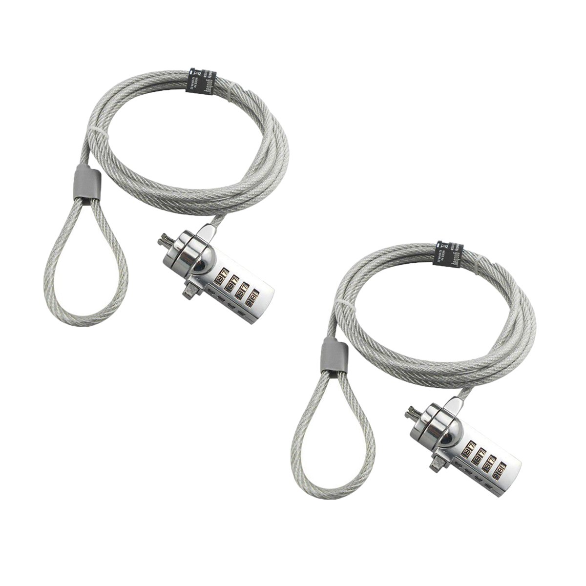 2-Pack 6-Foot Laptop Security Cable with 4-Digit Combination Lock | Anti-Theft Protection for Notebooks, MacBooks & PCs | Ideal for Offices, Schools, Coffee Shops & Travel