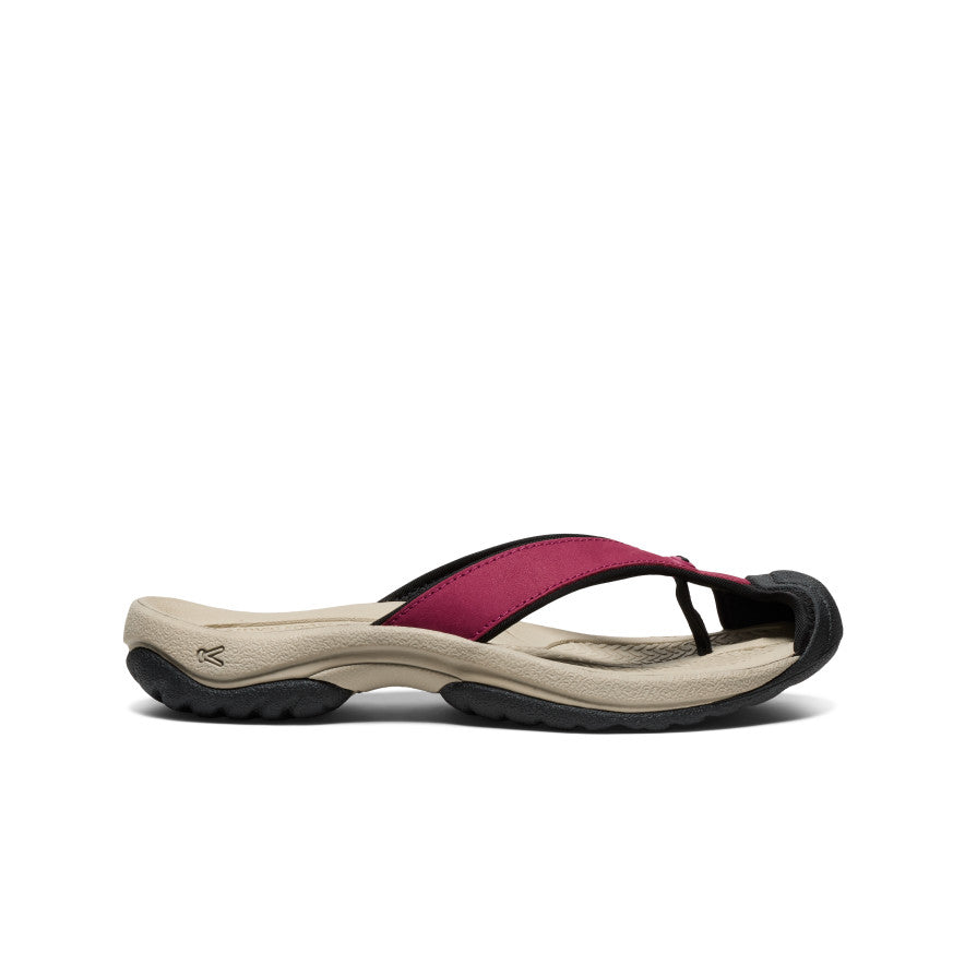 Women's Waimea Leather Flip Flops - Comfortable & Stylish Sandals for Summer | Beaujolais Wine Red | Perfect for Beach, Pool & Casual Outings