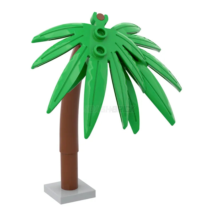 LEGO Leaning Tree - Brick Built Swordleaf Tree in Bright Green [MiniMOC] | Perfect for LEGO Botanical Collection, Home Decor & Creative Display