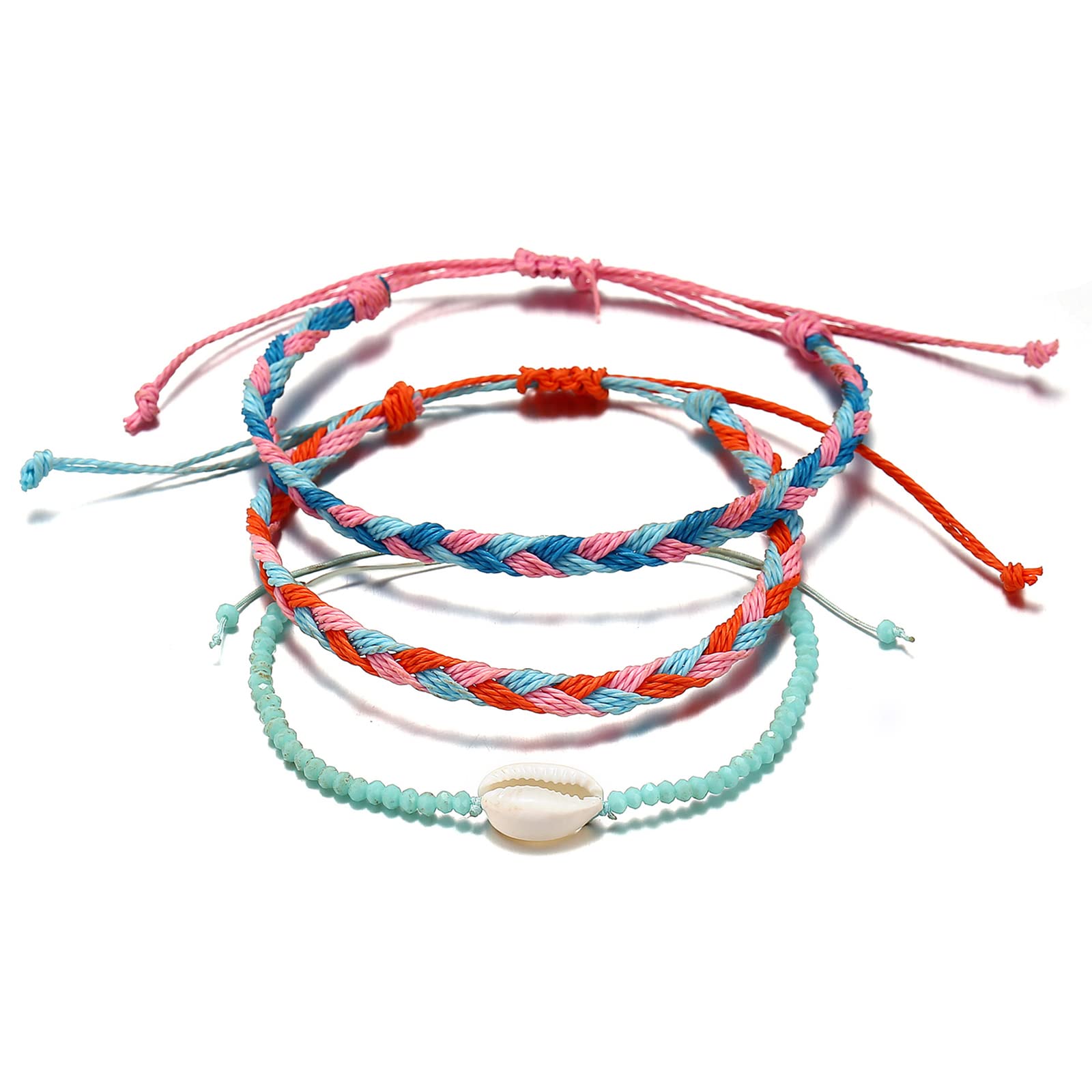 Starain VSCO String Wave Bracelets for Women & Girls - Boho Handmade Waterproof Adjustable Braided Beach Surfer Bracelet Set | Perfect for Summer, Beach Parties, Music Festivals & Boho Fashion Accessories