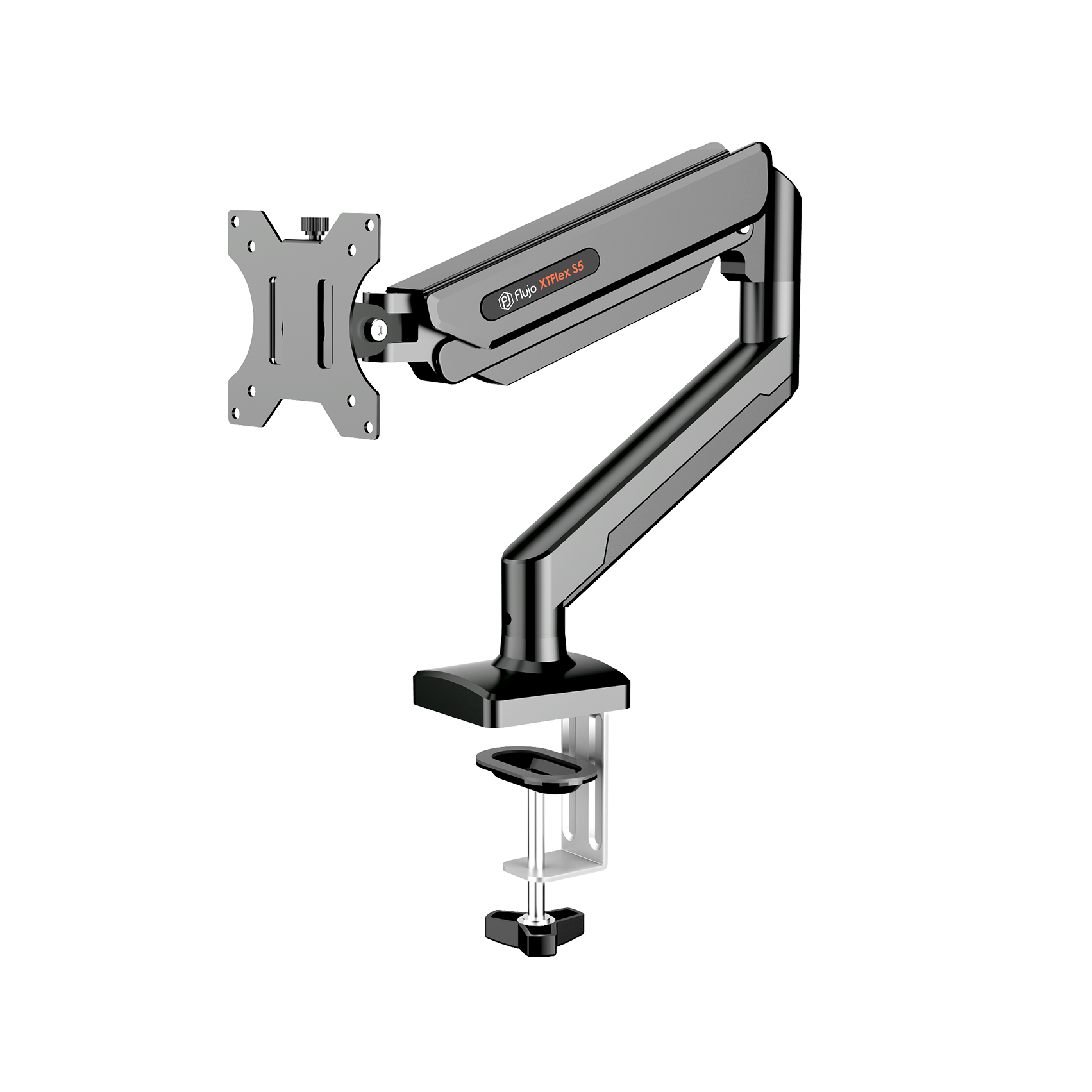 XTFlex S5 Single Monitor Arm - Adjustable VESA Mount for 13-32 inch Screens - Ergonomic Desk Clamp for Home Office & Gaming Setup