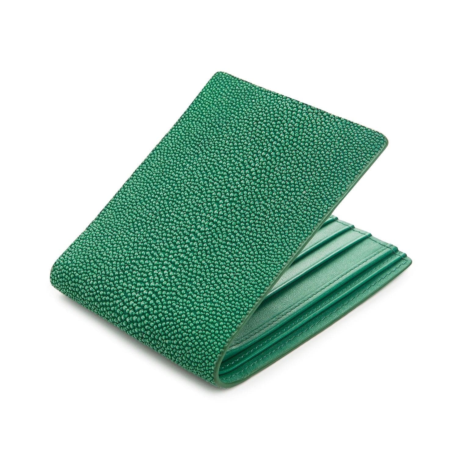 Genuine Green Stingray Leather Wallet for Men - Exotic Polished Skin Luxury Bifold - Perfect for Gifts, Travel & Everyday Use