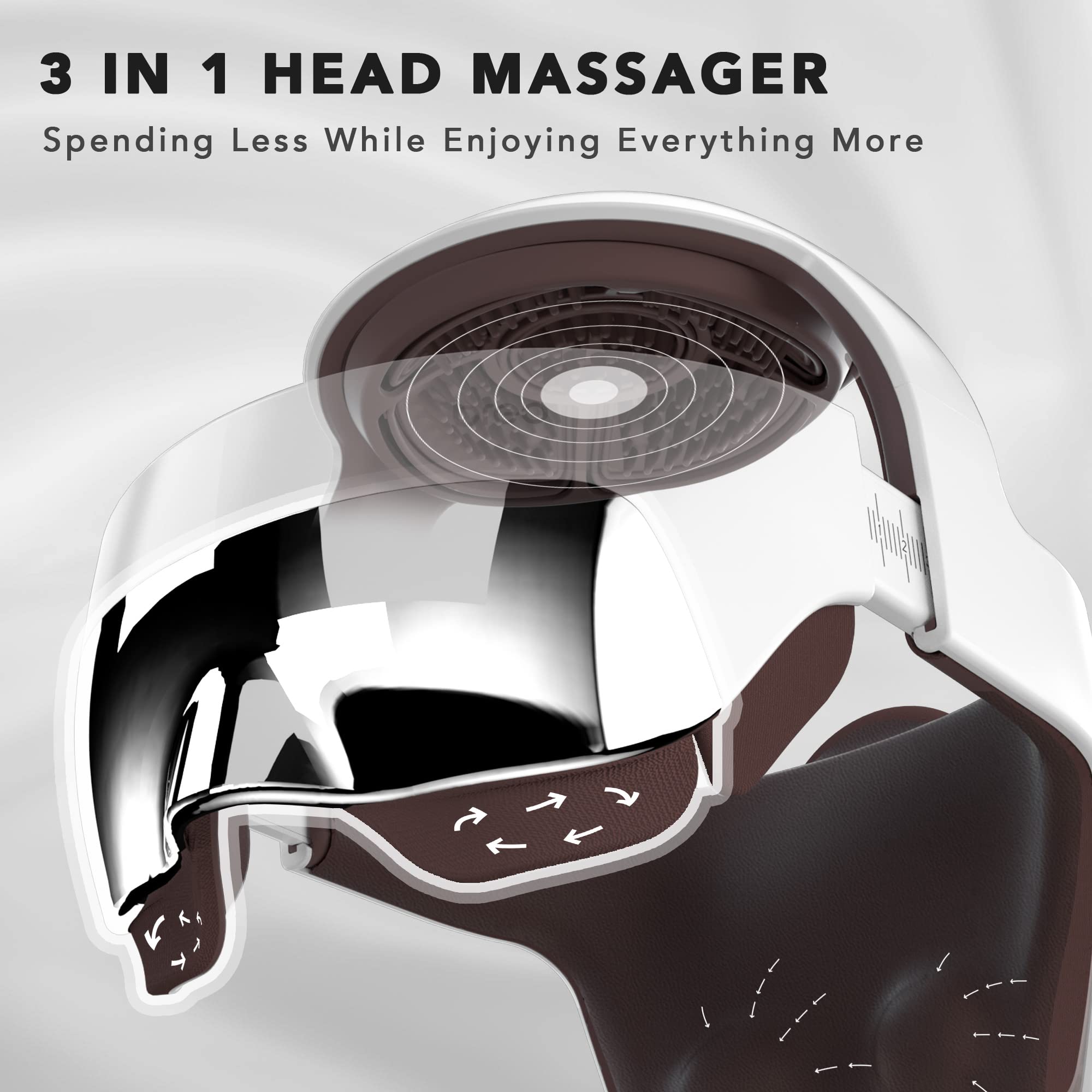 Breo iDream5s Electric Head Massager with Heat Therapy - 3D Kneading & Pressure Relief for Eyes, Neck & Scalp - Smart App Controlled Relaxation Device for Stress Relief & Better Sleep at Home/Office