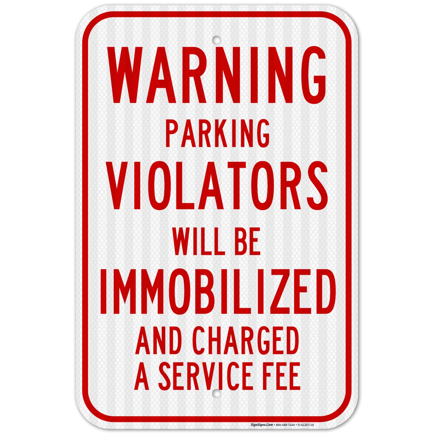 12x18 Inches Parking Violators Warning Sign - 3M EGP Reflective Aluminum, Fade Resistant - Easy Mounting for Indoor & Outdoor Use - Made in USA | Perfect for Parking Lots, Garages & Private Property Security