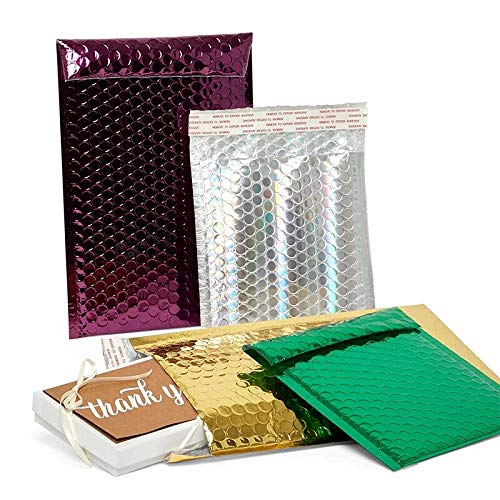 100 Pack Metallic Bubble Envelopes 6.5