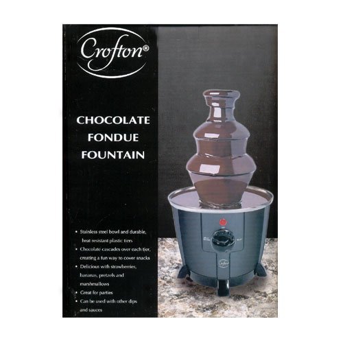 Crofton Chocolate Fondue Fountain - 3-Tier Stainless Steel Melting Pot for Parties, Weddings & Dessert Buffets | Perfect for Dipping Strawberries, Marshmallows & Fruits