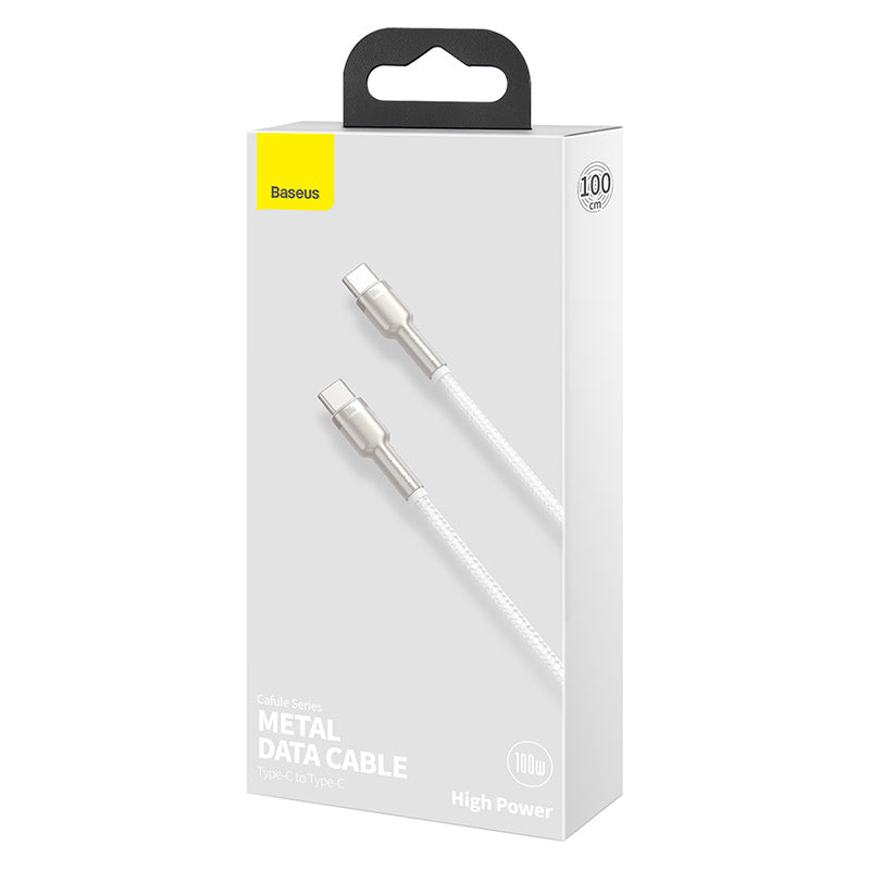 Baseus Premium Cafule Series 100W Fast Charging USB-C to USB-C Cable (1m/3.3ft) - Durable Metal Braided, PD Compatible for iPhone 15, MacBook, iPad Pro, Samsung Galaxy - Perfect for Home, Office & Travel Charging