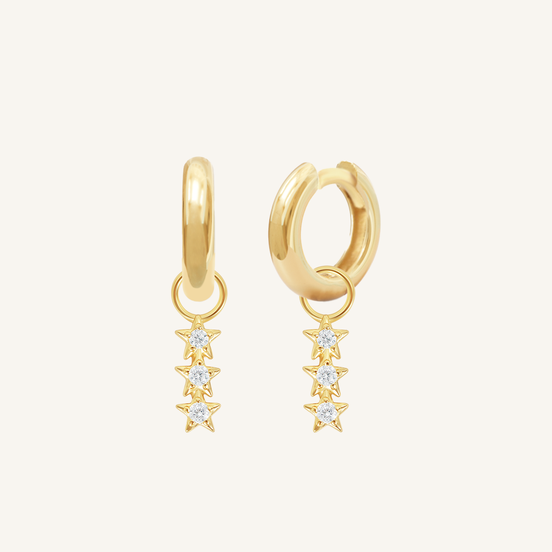 Constellation Charm Hoop Earrings - Zodiac Star Sign Jewelry for Women - Perfect for Gifts, Daily Wear & Special Occasions