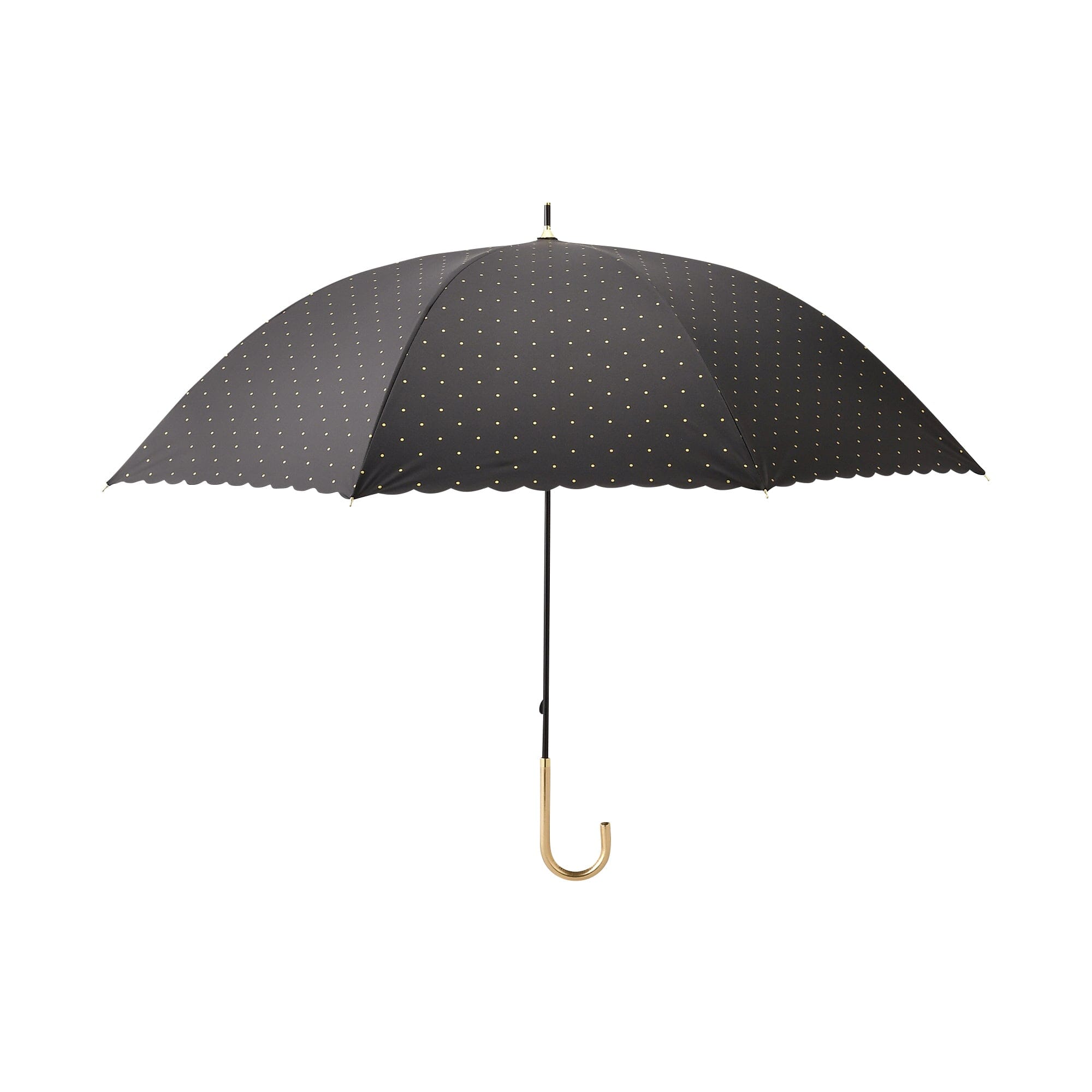 Dot Glitter Heat Cut Long Umbrella 58cm Black - UV Protection & Waterproof for Sunny & Rainy Days - Perfect for Beach, Outdoor Events & Daily Commute