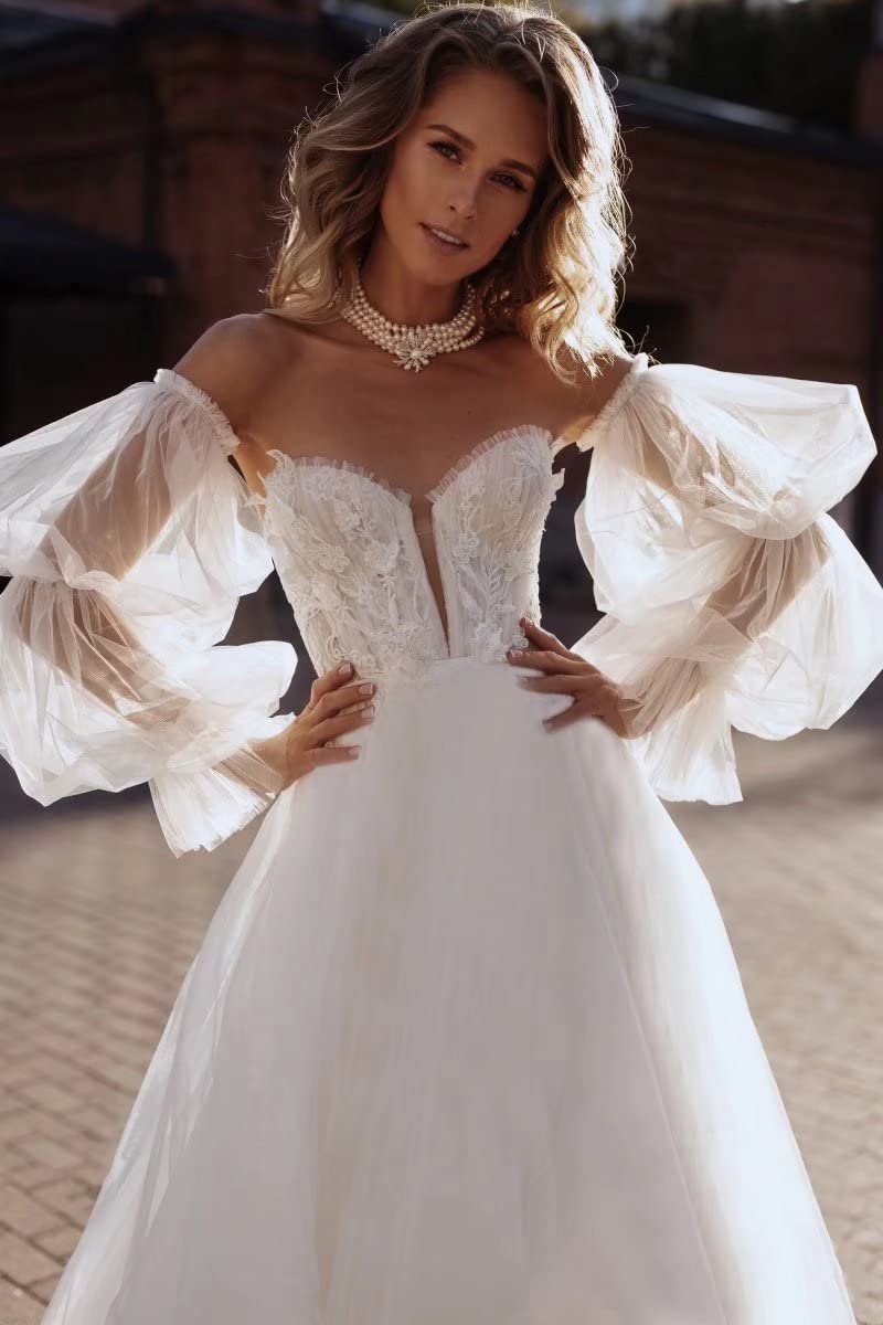 Elegant UZN Women's Wedding Dress 2023 - Boho Lace Tulle Bridal Gown for Summer Weddings, Beach Ceremonies & Romantic Outdoor Events