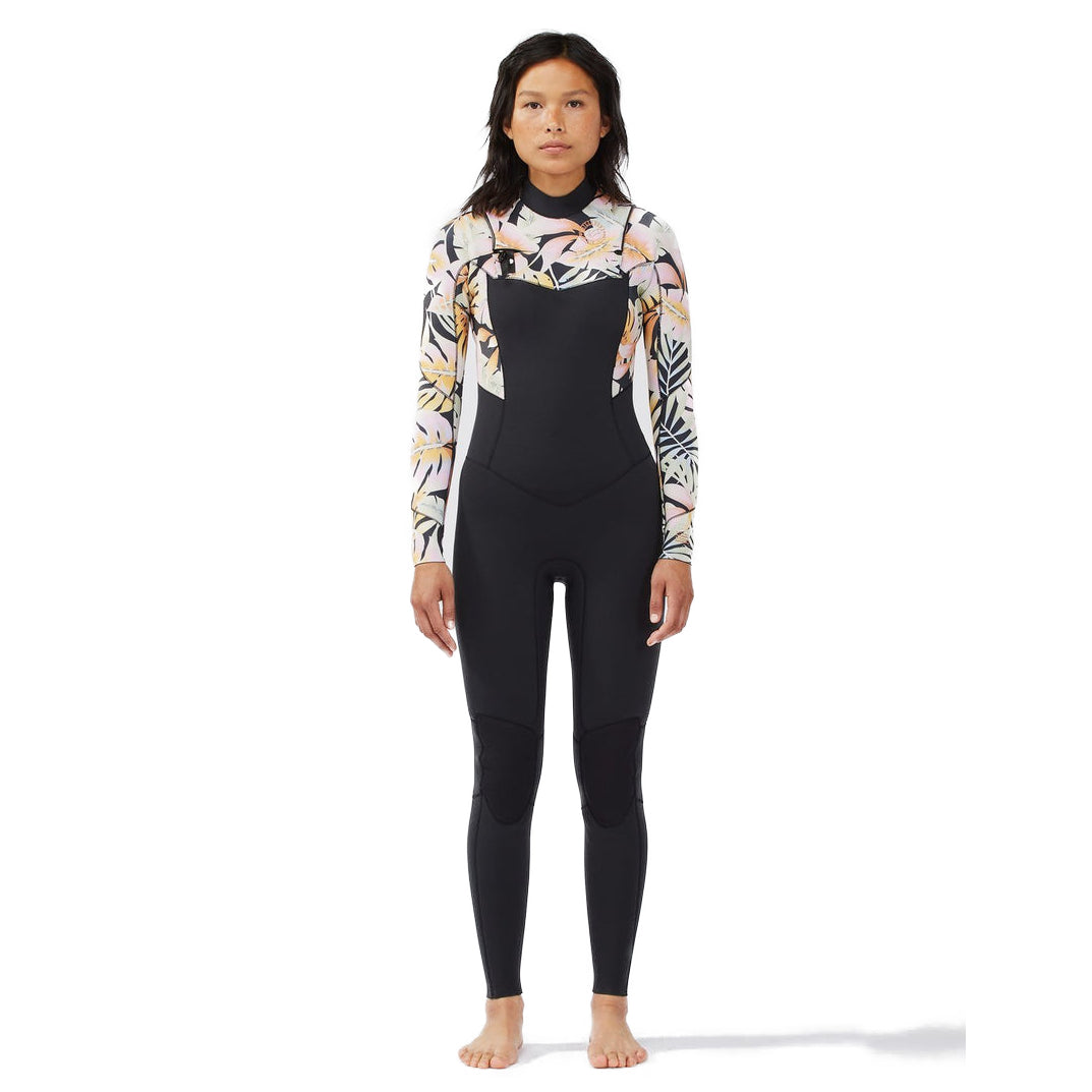 Billabong Salty Dayz 4/3mm Women's Chest Zip Wetsuit - Paradise Black - Perfect for Surfing, Diving & Water Sports