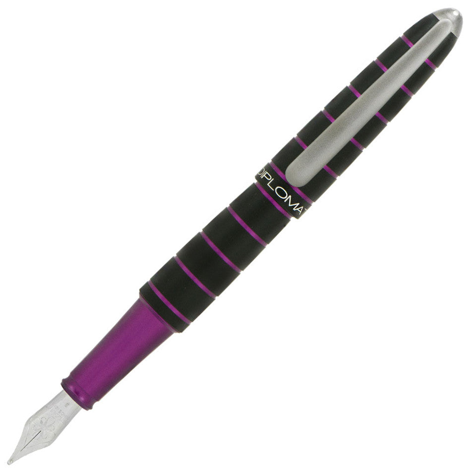 Premium Diplomat Elox Fountain Pen - Elegant Black & Purple Design for Writing, Journaling & Gifting - Luxury Writing Instrument for Professionals & Pen Enthusiasts