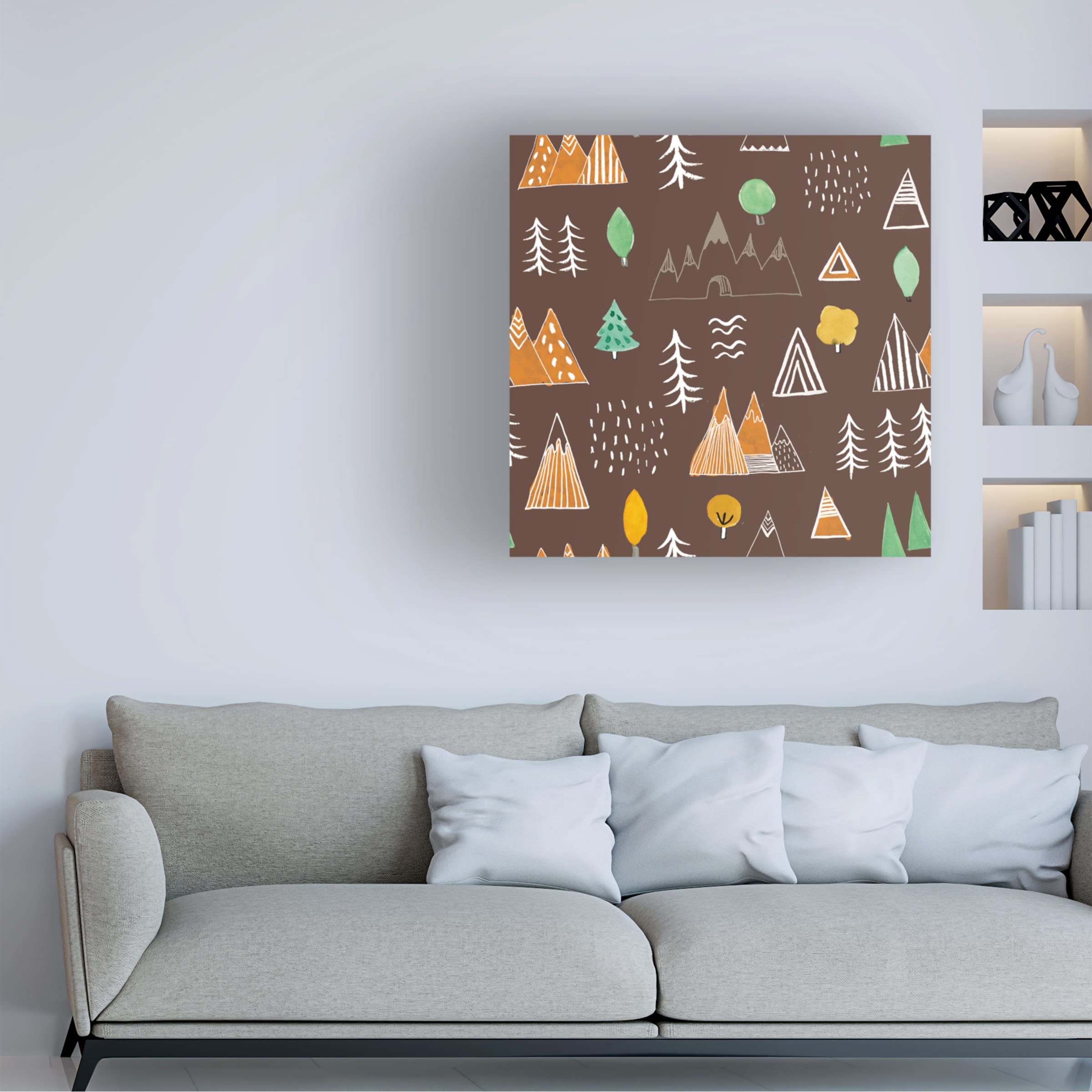 Farida Zaman 'Neighborhood Pals Pattern IVA' Canvas Wall Art Print - Modern Home Decor for Living Room, Bedroom & Office - Trademark Fine Art Collection