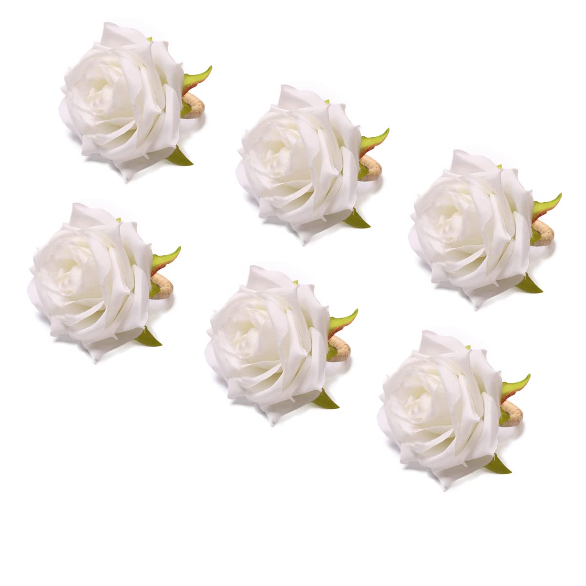 6-Pack White Rose Floral Napkin Rings - Handcrafted Vine Design Napkin Holders for Spring Table Decorations | Perfect for Weddings, Easter, and Dinner Party Decor