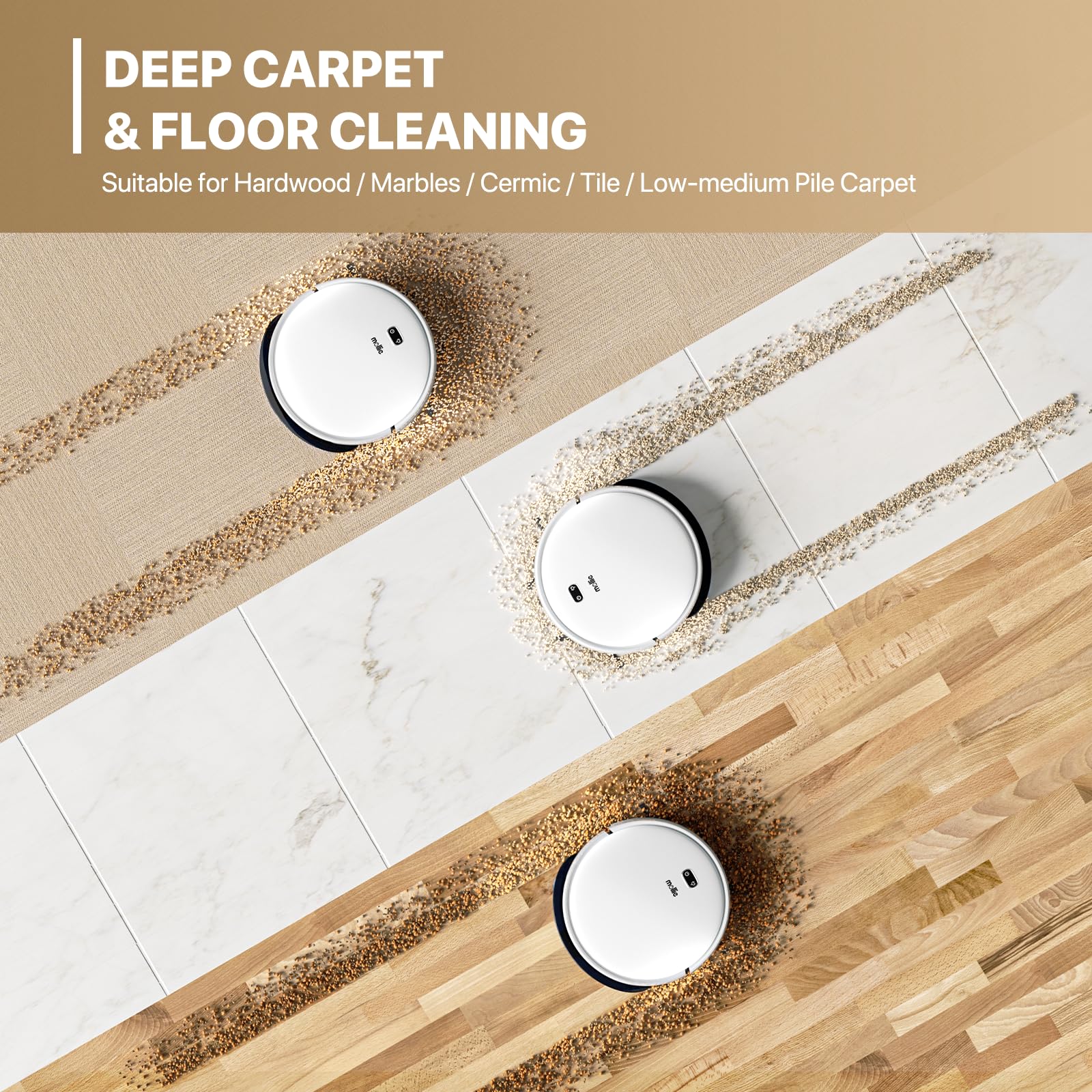 Mollie Wi-Fi Robot Vacuum & Mop, 2800Pa, Self-Charging - for Hard Floors & Carpets