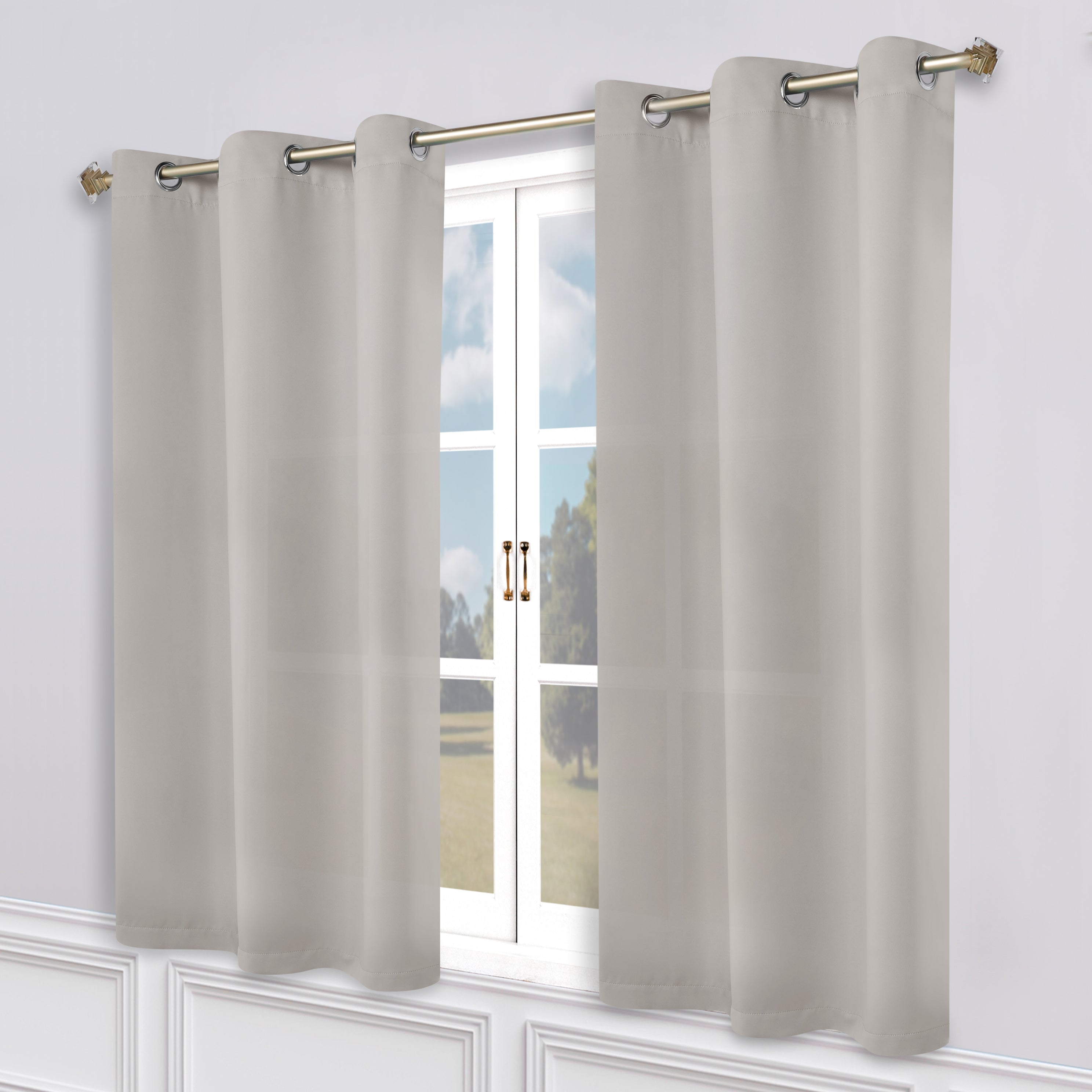 Premium Blackout Curtains Set of 2 - 100% Room Darkening, Machine Washable & Noise Reducing for Bedroom, Nursery & Home Theater