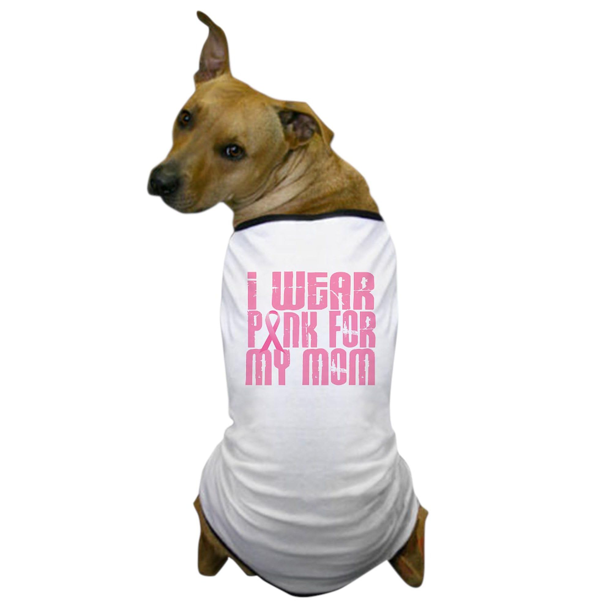 Funny I Wear Pink for My Mom Dog T-Shirt - Cute Pet Clothes for Small & Medium Dogs - Perfect for Breast Cancer Awareness & Dog Costume Parties
