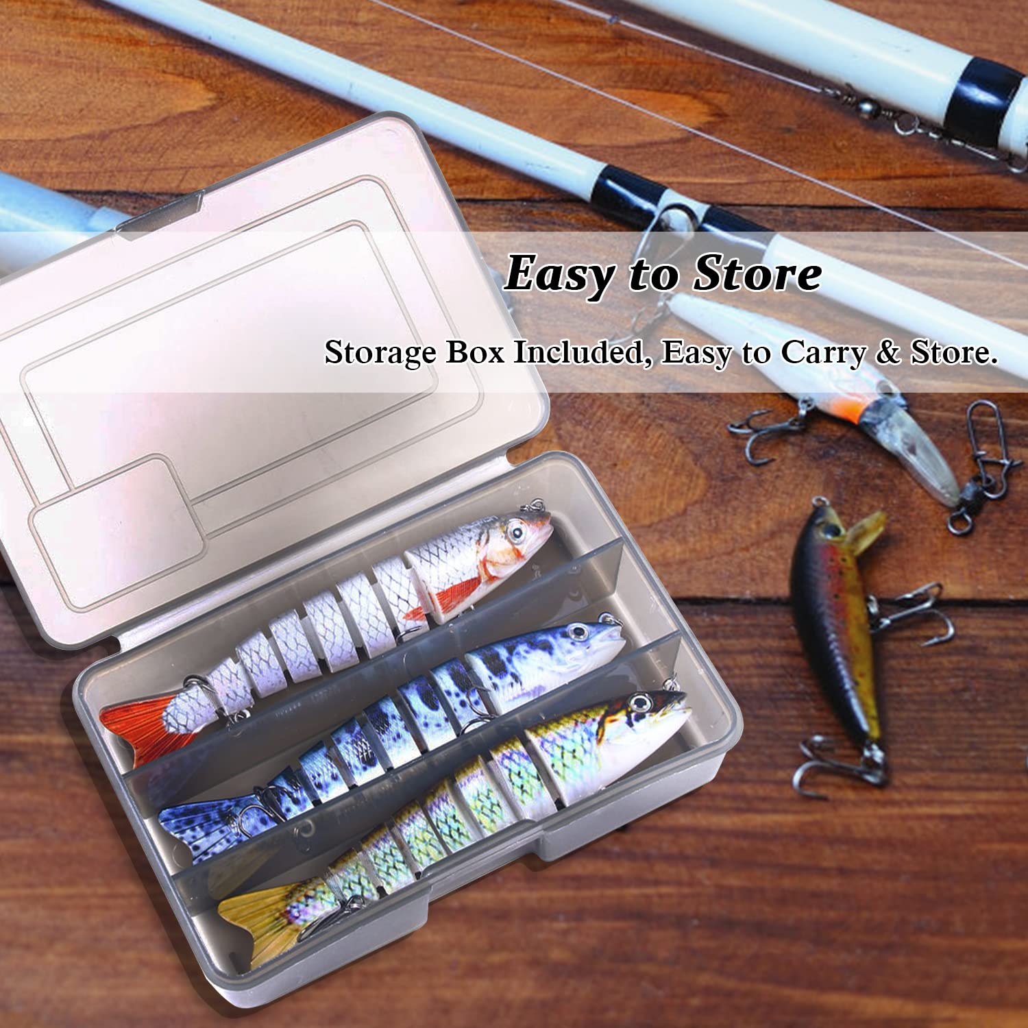 9Tong Carnivorous Zander Perch Fishing Lures Kit - Large Hard Jointed Lures for Bass, Pike, Trout in Sea, Lake & River | Perfect for Freshwater & Saltwater Fishing