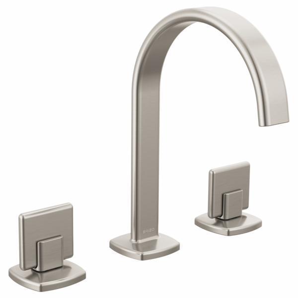 Allaria Widespread Bathroom Faucet 1.2 GPM Water-Saving Single Handle Luxe Nickel Finish 65367LF NKLHP ECO by Brizo - Perfect for Modern Bathroom Vanities and Powder Rooms