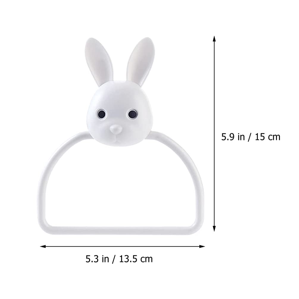 Baluue White ABS Bathroom Towel Ring - 1pc Wall Mounted Paper Towel Holder & Storage Rack for Bathroom, Kitchen, and Laundry Room Organization