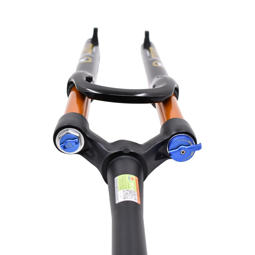 DFS 1.55KG Air Fork Civet Series Suspension MTB Fork - 26/27.5/29 Inch QR 9x100 - Remote & Manual Lockout - Lightweight Mountain Bike Fork for Trail, Cross-Country & Downhill Riding
