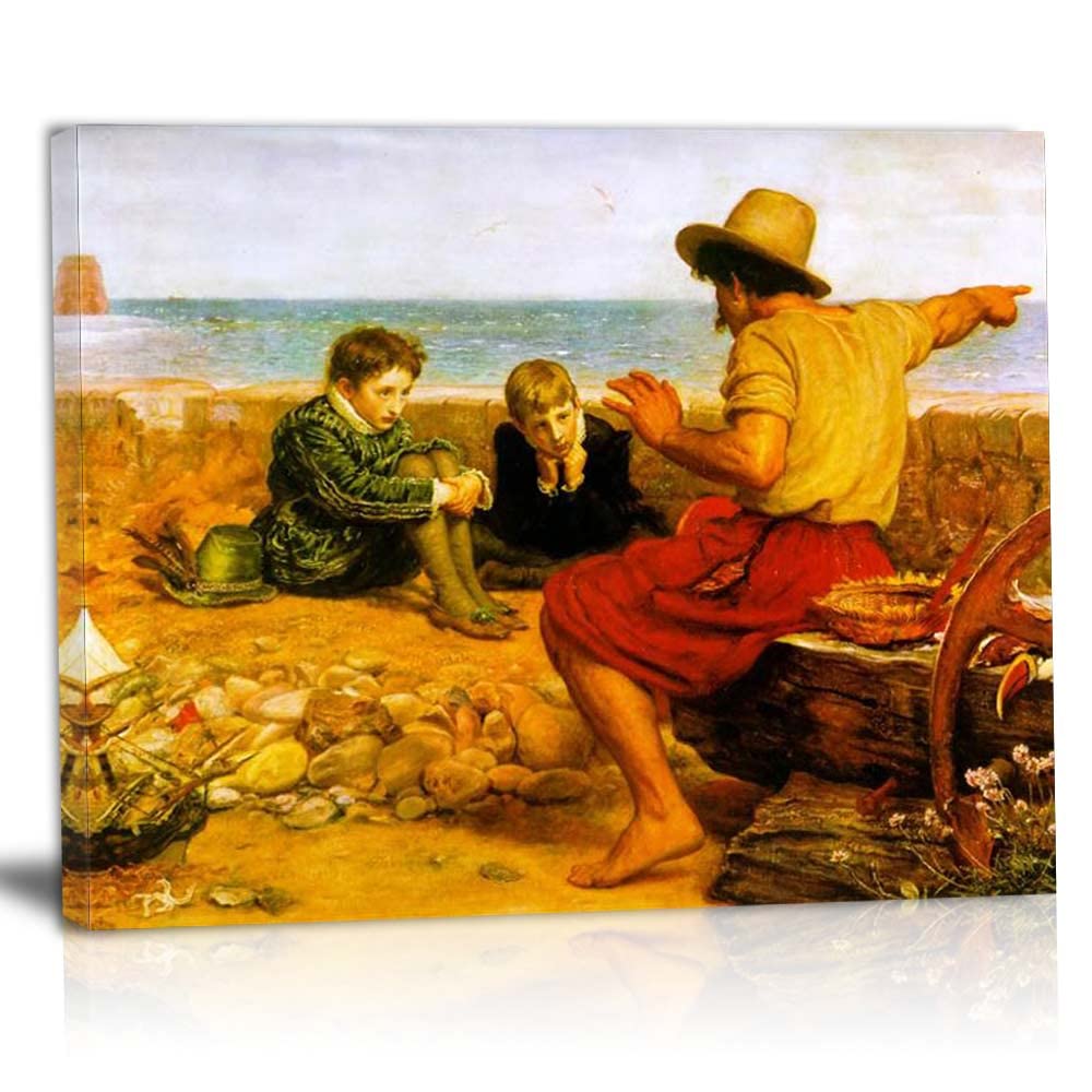 John Everett Millais Canvas Wall Art - Framed Abstract Painting for Living Room & Bedroom Decor, Ready to Hang (50x60cm/20x24In) - Perfect for Home, Office & Gift Giving