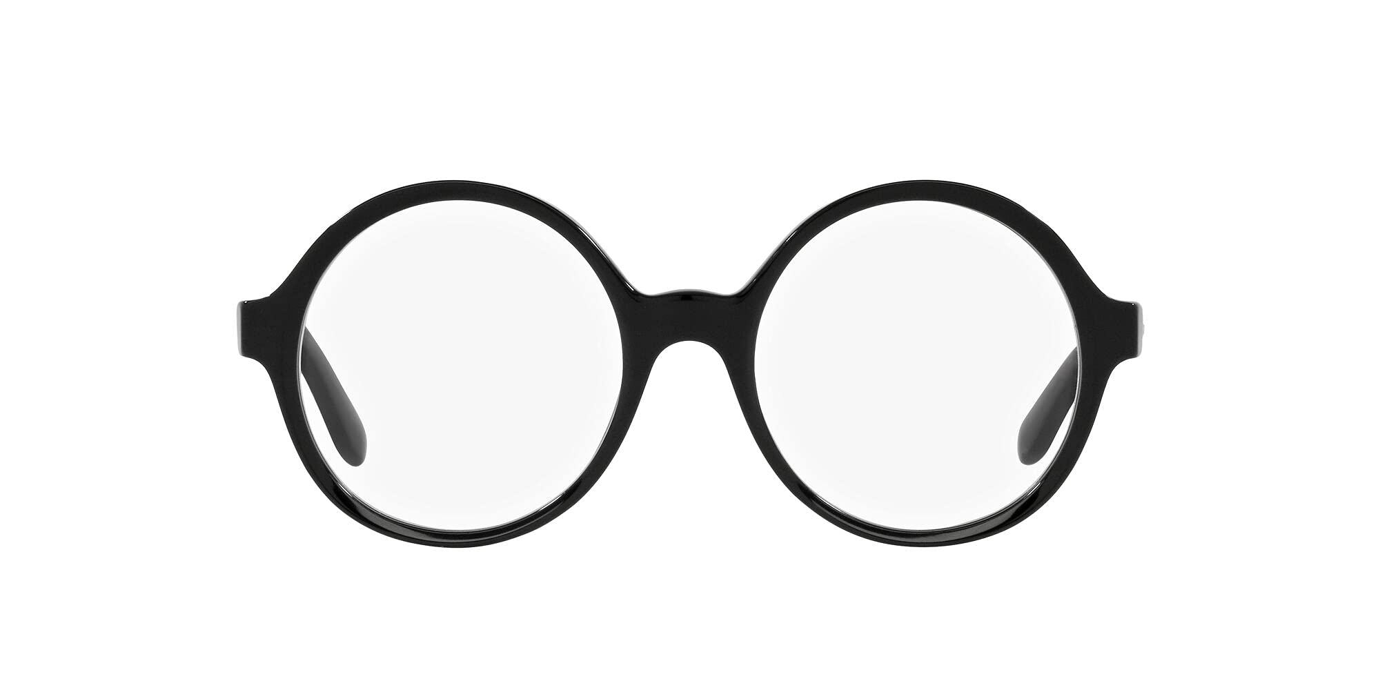 Vogue Eyewear VO5395 Round Prescription Glasses Frames for Women - Black/Demo Lens, 48mm | Stylish & Lightweight Eyeglass Frames for Everyday Wear, Office & Fashion Outfits