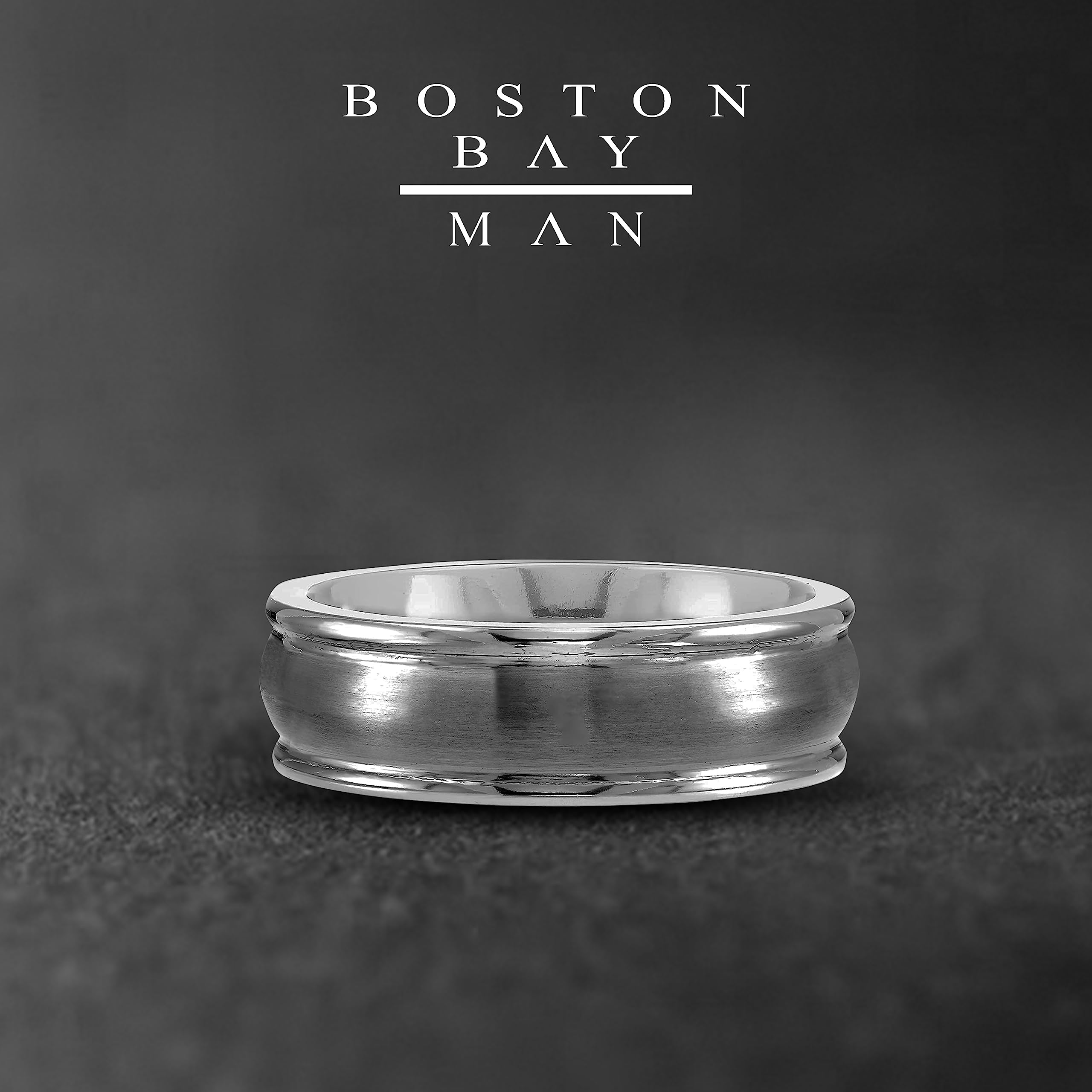 Boston Bay Diamonds Tantalum Comfort Fit Men's Wedding Band & Fashion Ring - 7mm & 8mm Width Options - Hypoallergenic, Durable & Scratch-Resistant - Perfect for Weddings, Anniversaries & Everyday Wear