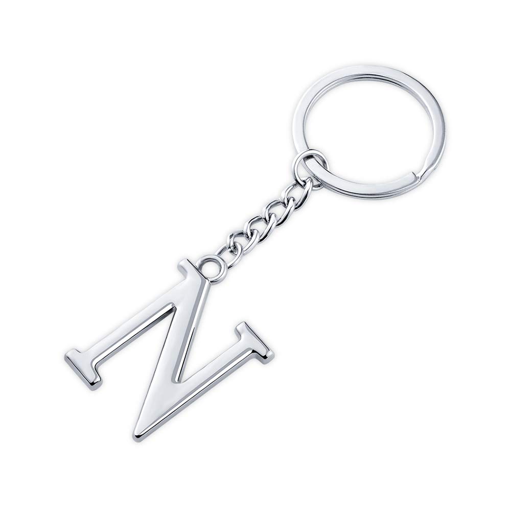 Personalized Silver Monogram Keychain - Custom Initial Letter Key Chain for Men & Women - Perfect for Car Keys, Gifts & Everyday Use