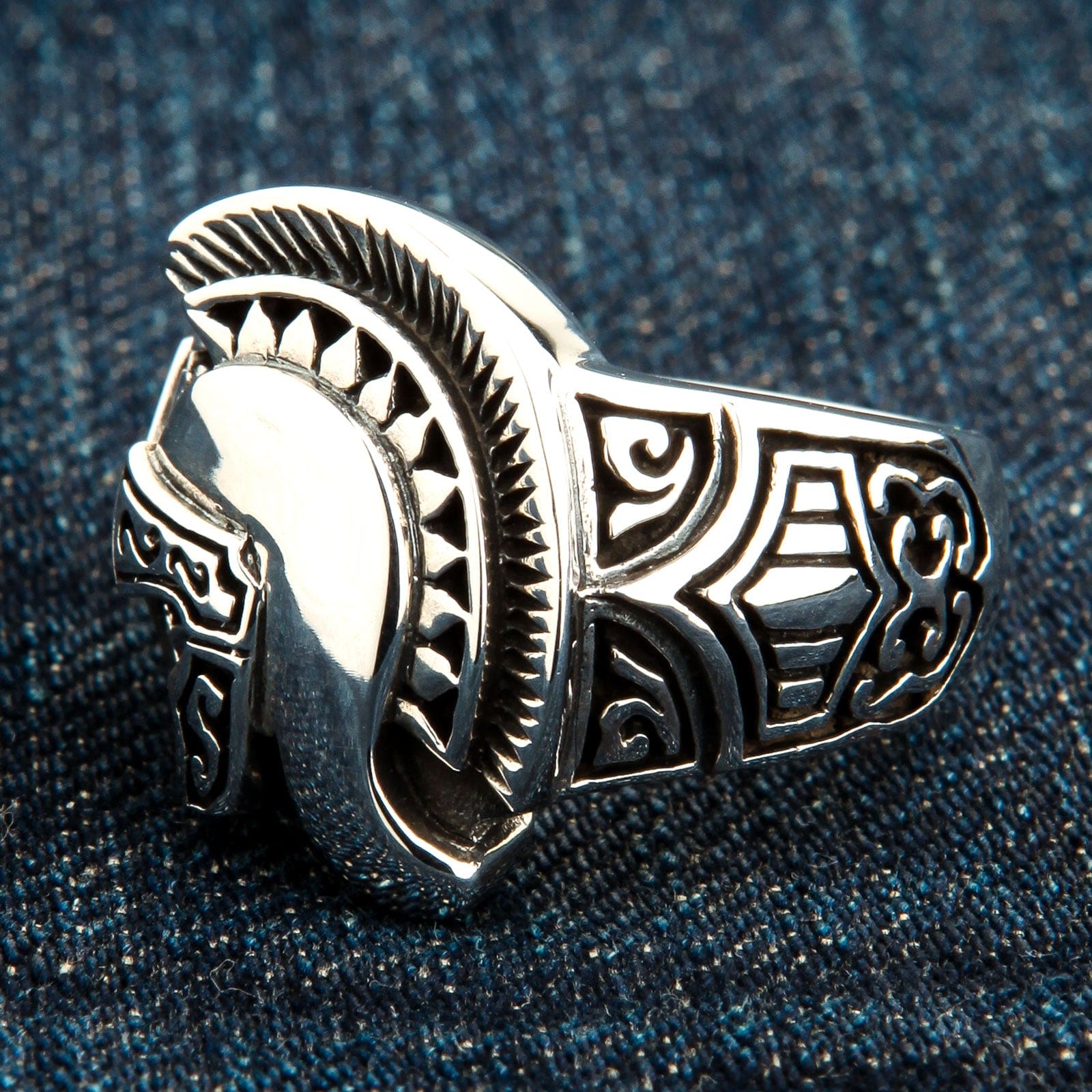 Roman Warrior Helmet Sterling Silver Ring - Medieval Knight Jewelry for Men - Perfect for Renaissance Fairs, LARP Costumes & Historical Reenactments