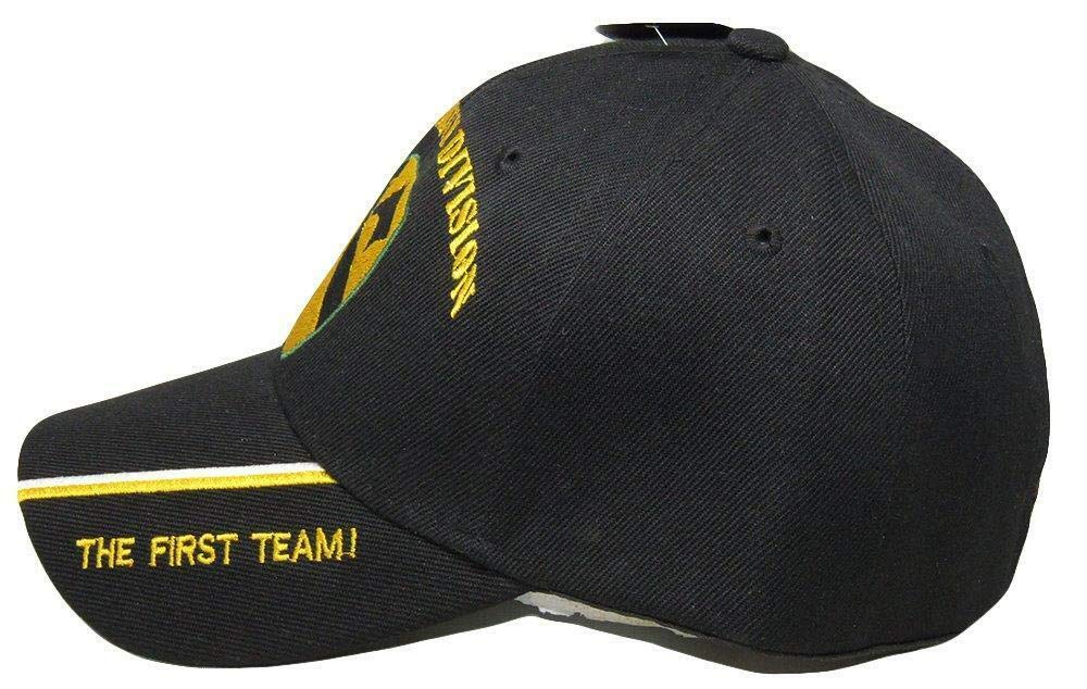 1st Cavalry Division 'The First Team' Shadow Licensed Embroidered Cap - Black Military Hat for Veterans & Collectors | Perfect for Outdoor Activities, Military Events & Casual Wear