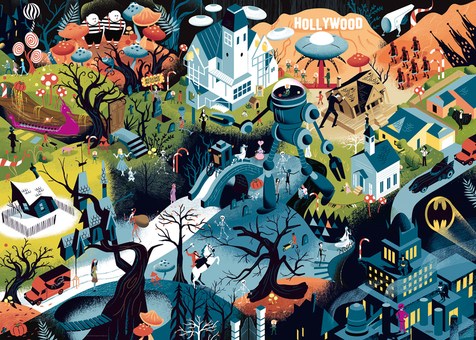 Heye 1000 Piece Jigsaw Puzzle - Movie Masters Tim Burton Collection - Perfect for Family Game Night & Home Decor