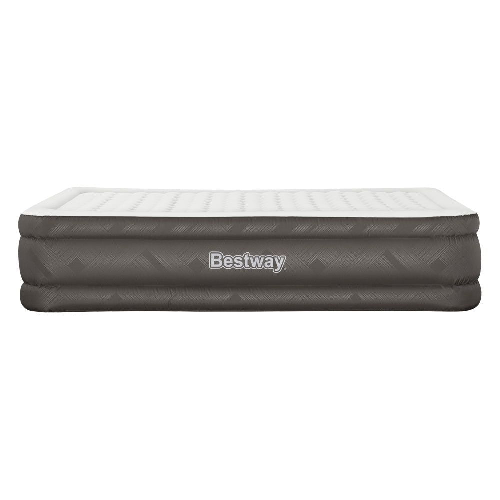 Bestway Queen Size Air Mattress with Built-in Pump - Inflatable Camping Bed for Indoor & Outdoor Use - Perfect for Guests, Travel, and Backyard Camping