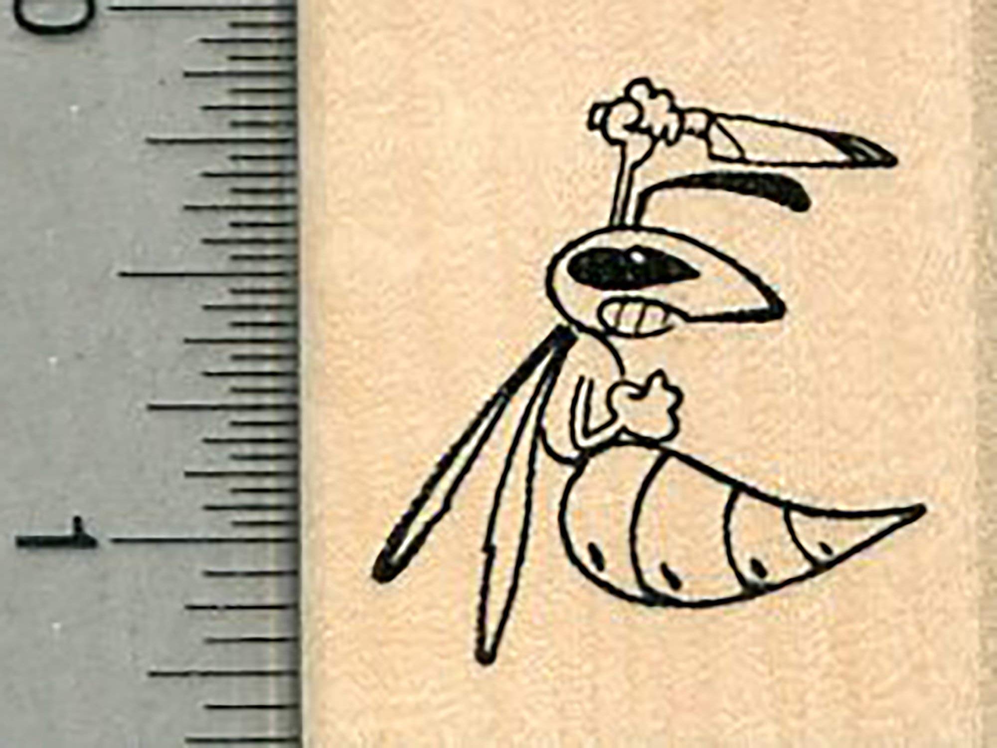 Murder Hornet Rubber Stamp with Knife Design - Halloween Horror Decor, DIY Scrapbooking, Gift Wrapping, and Craft Projects