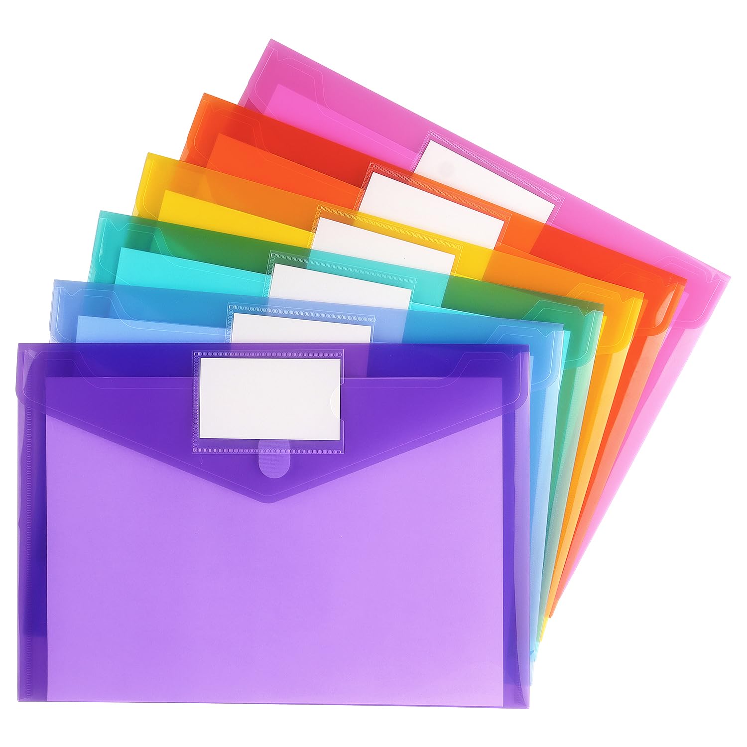 6 Pack Tamaki Plastic Envelopes - Clear Poly Envelope Folders with Hook & Loop Closure for Documents, Letter/A4 Size - Perfect for School, Office & Home Organization (File Storage, Mailing, Paperwork)