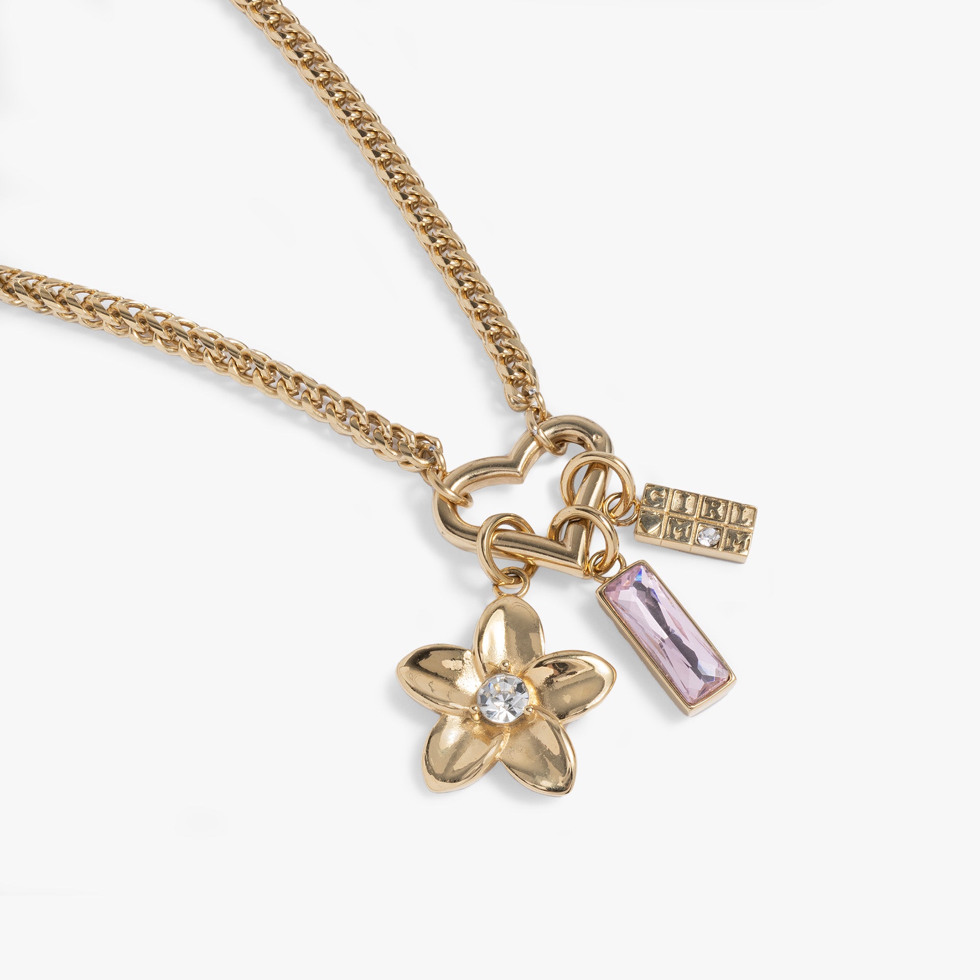 Customizable Girl Mom Charm Necklace - Personalized Mother Daughter Jewelry Gift for Birthdays & Anniversaries | Perfect for Everyday Wear & Special Occasions
